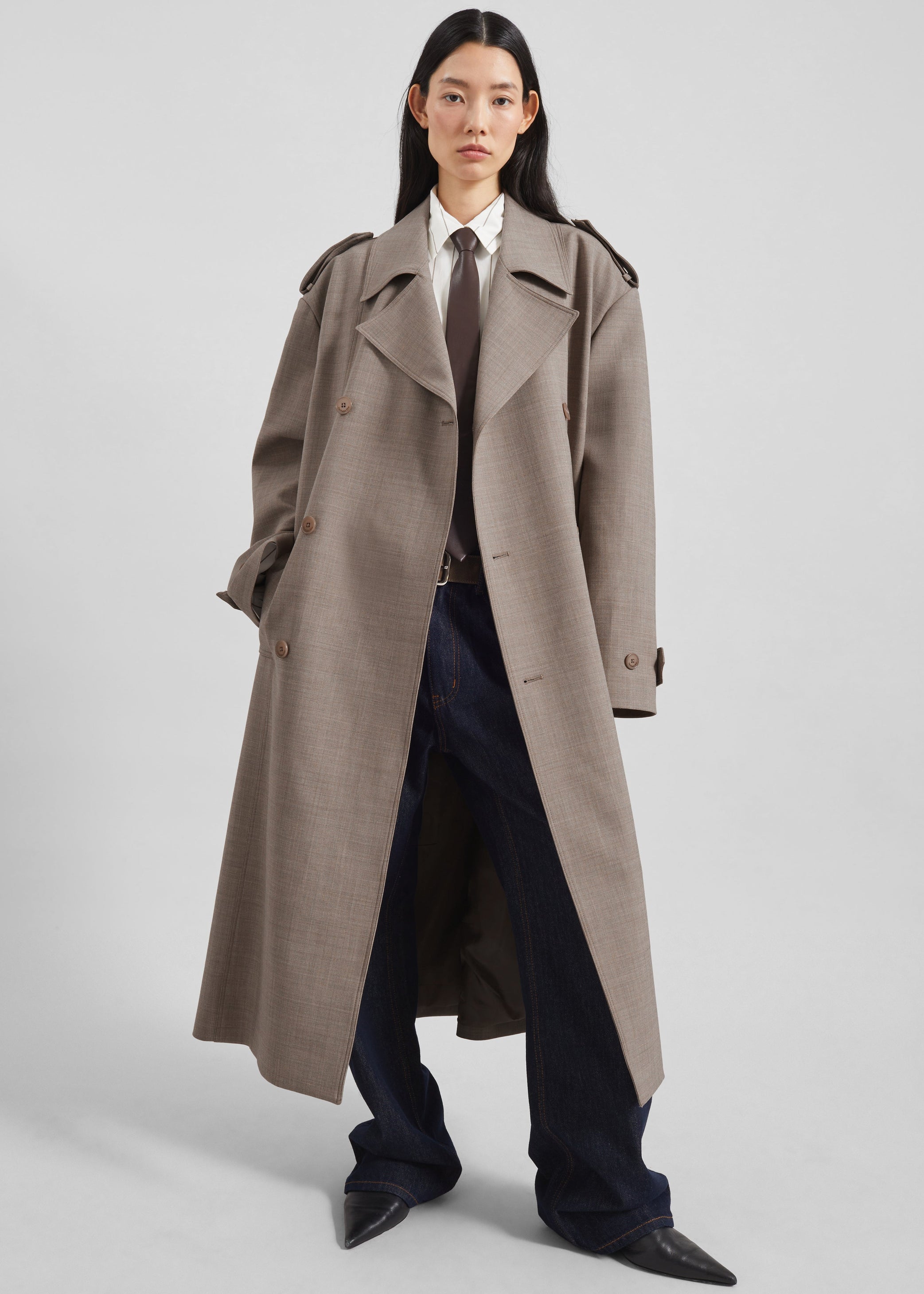 Shop the look image for Rune Faux Leather Tie - Brown