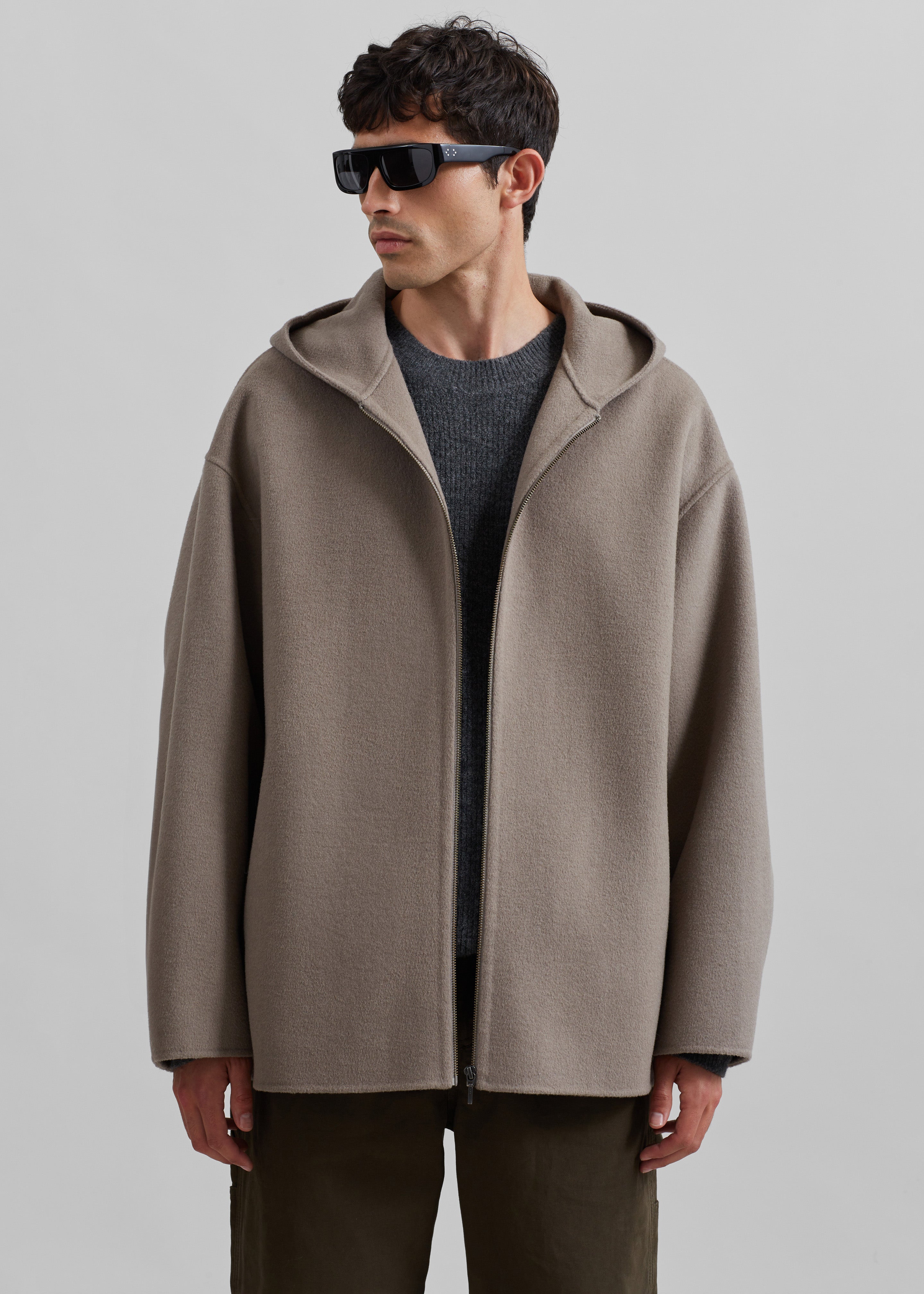 Rye Hooded Wool Jacket - Light Brown - 1