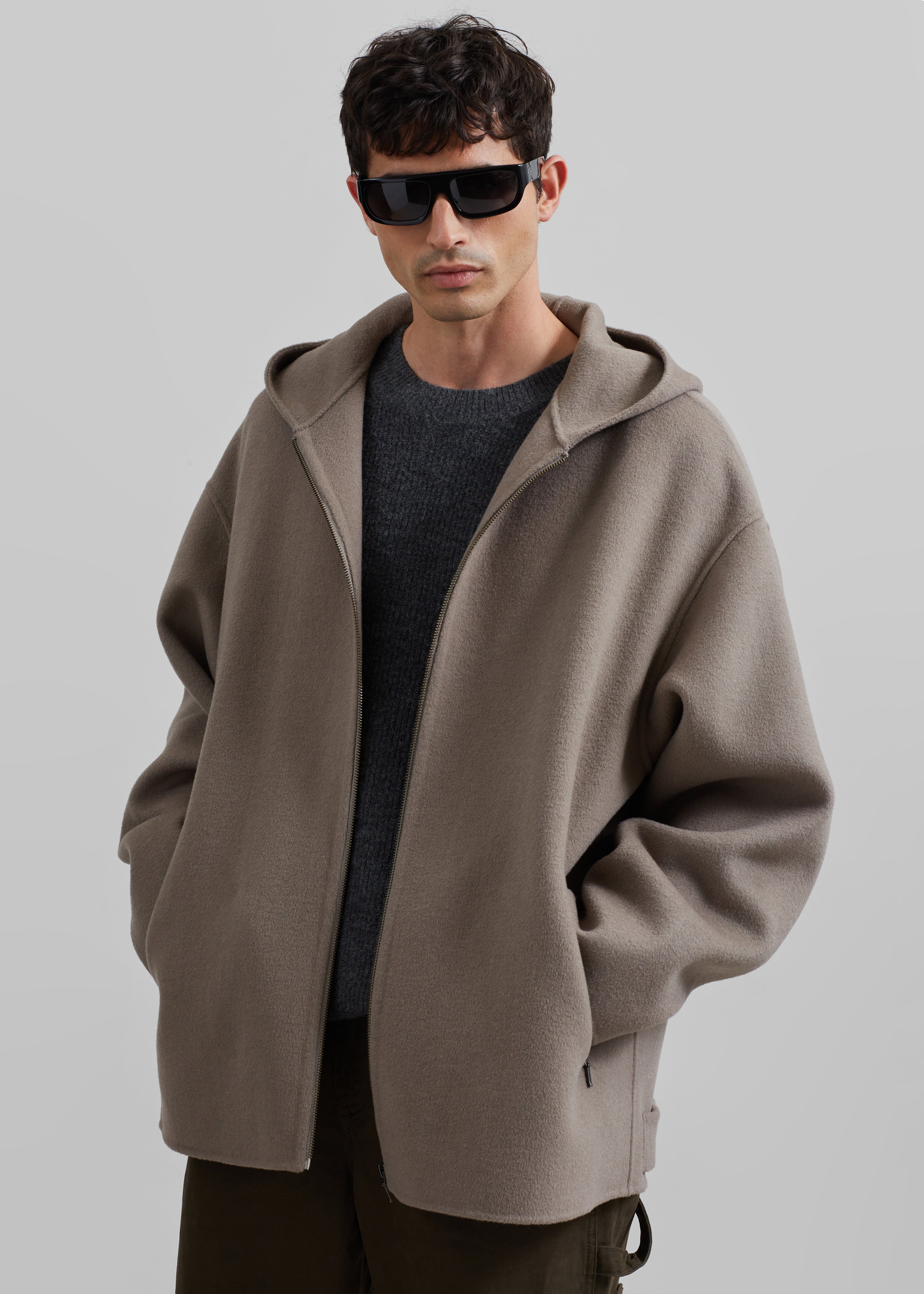 Rye Hooded Wool Jacket - Light Brown - 5