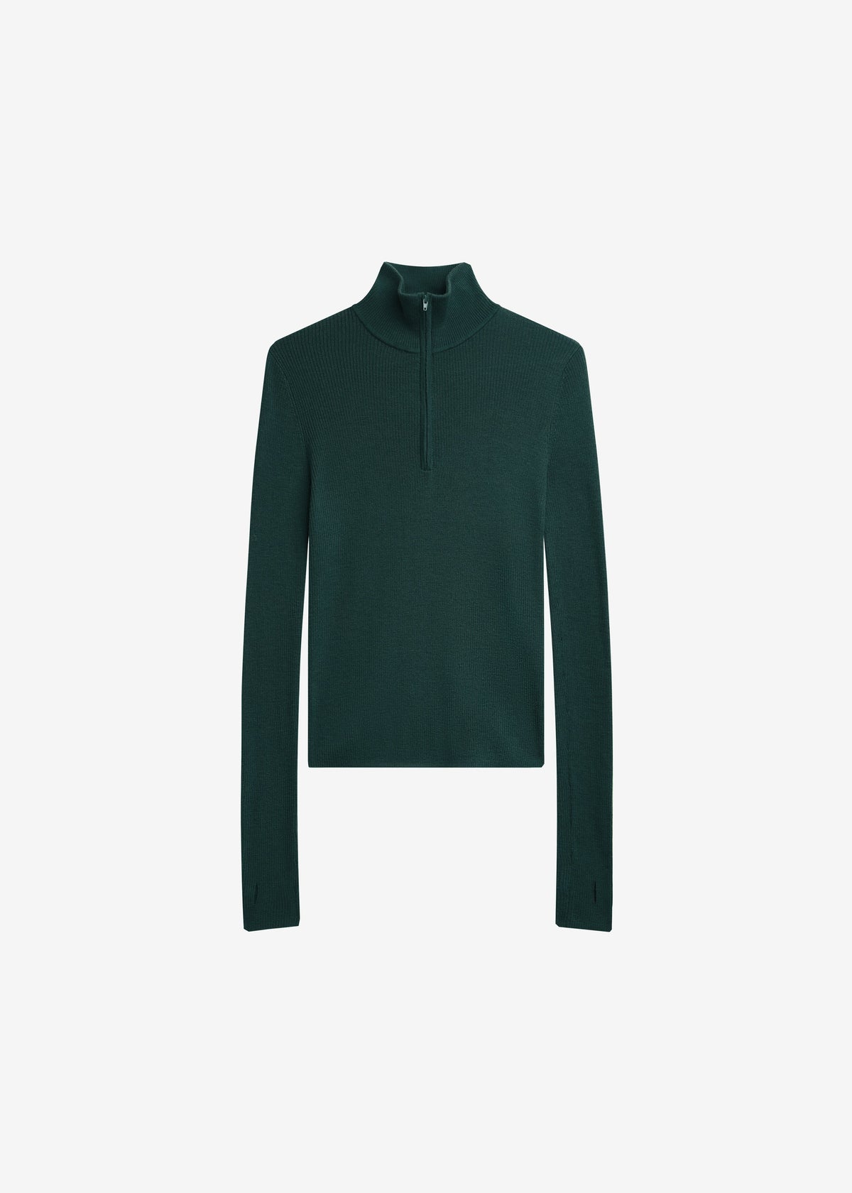 Sade Knit Zip Sweater - Forest Green