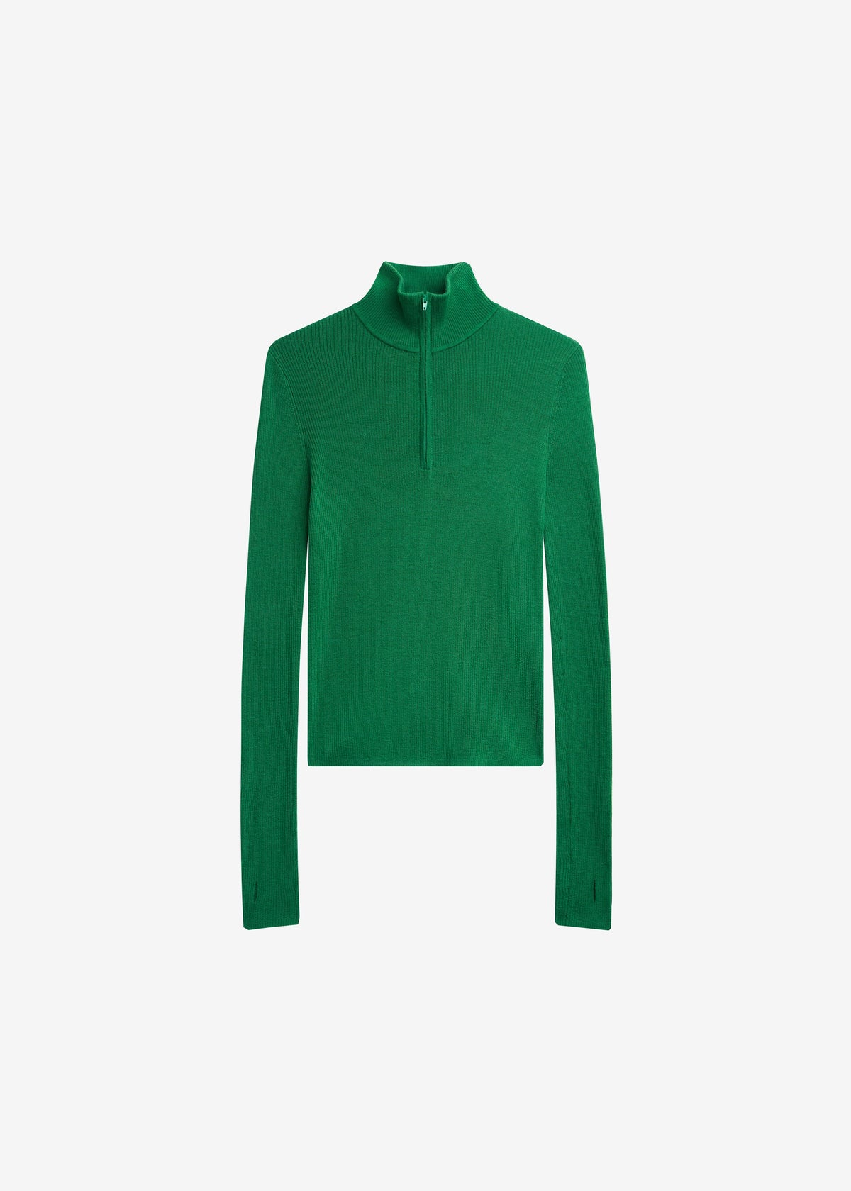 Pull Sade zippé en maille - Vert - 3