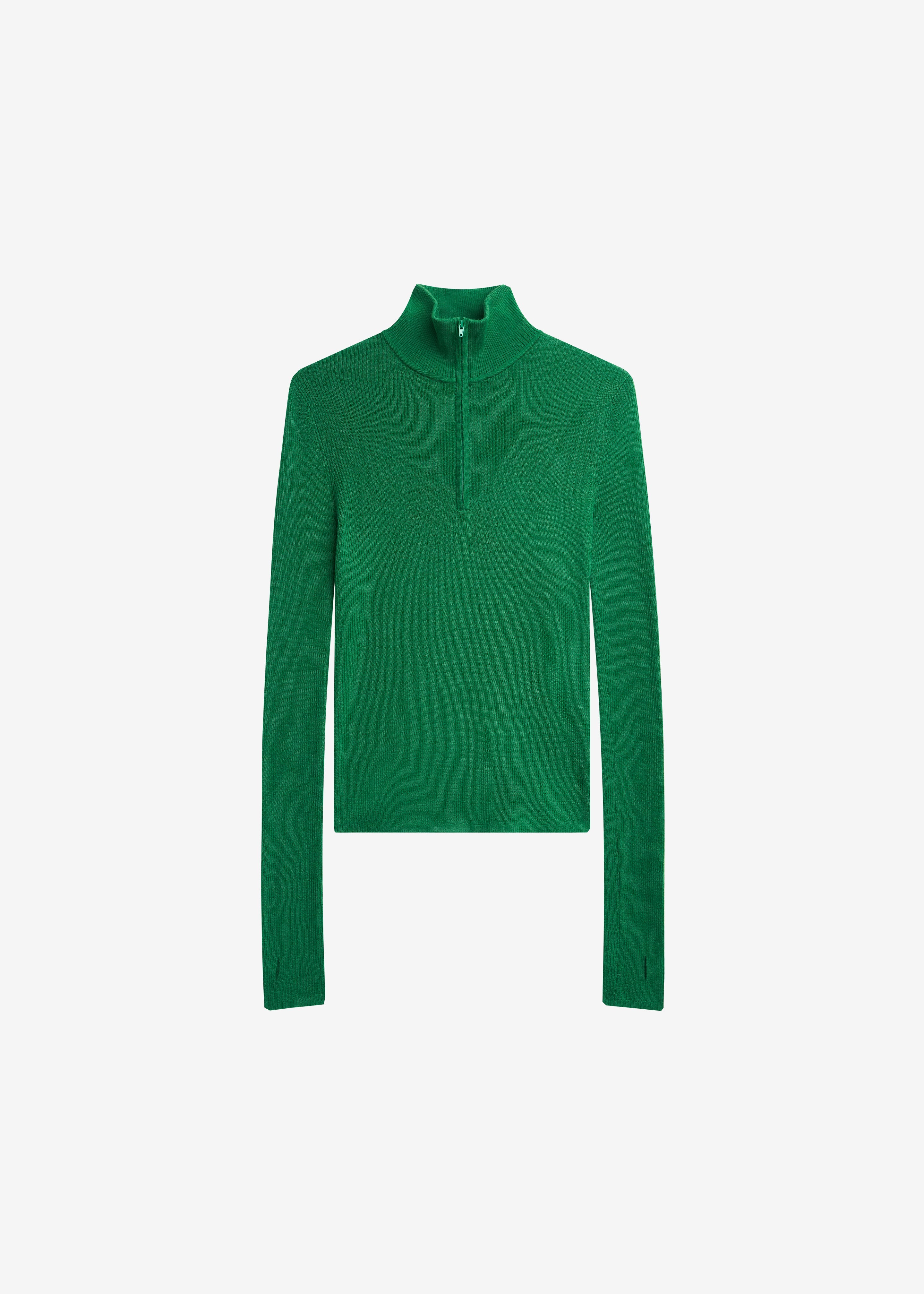 Pull Sade zippé en maille - Vert - 3