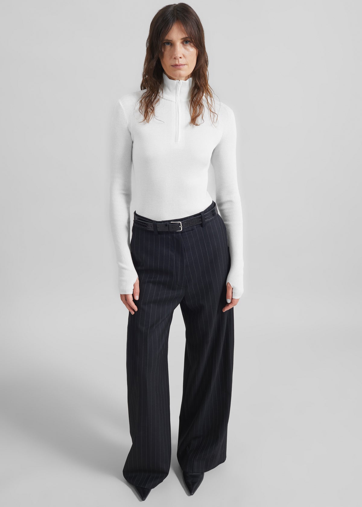 Sade Knit Zip Sweater - White - 5