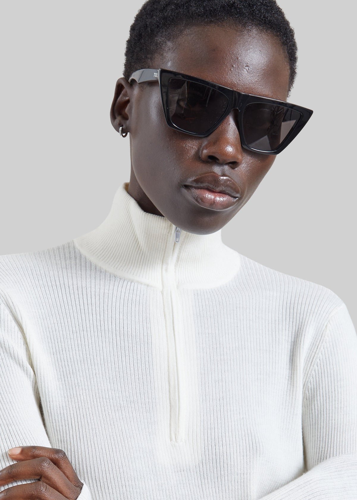Pull Sade zippé en maille - Blanc - 3