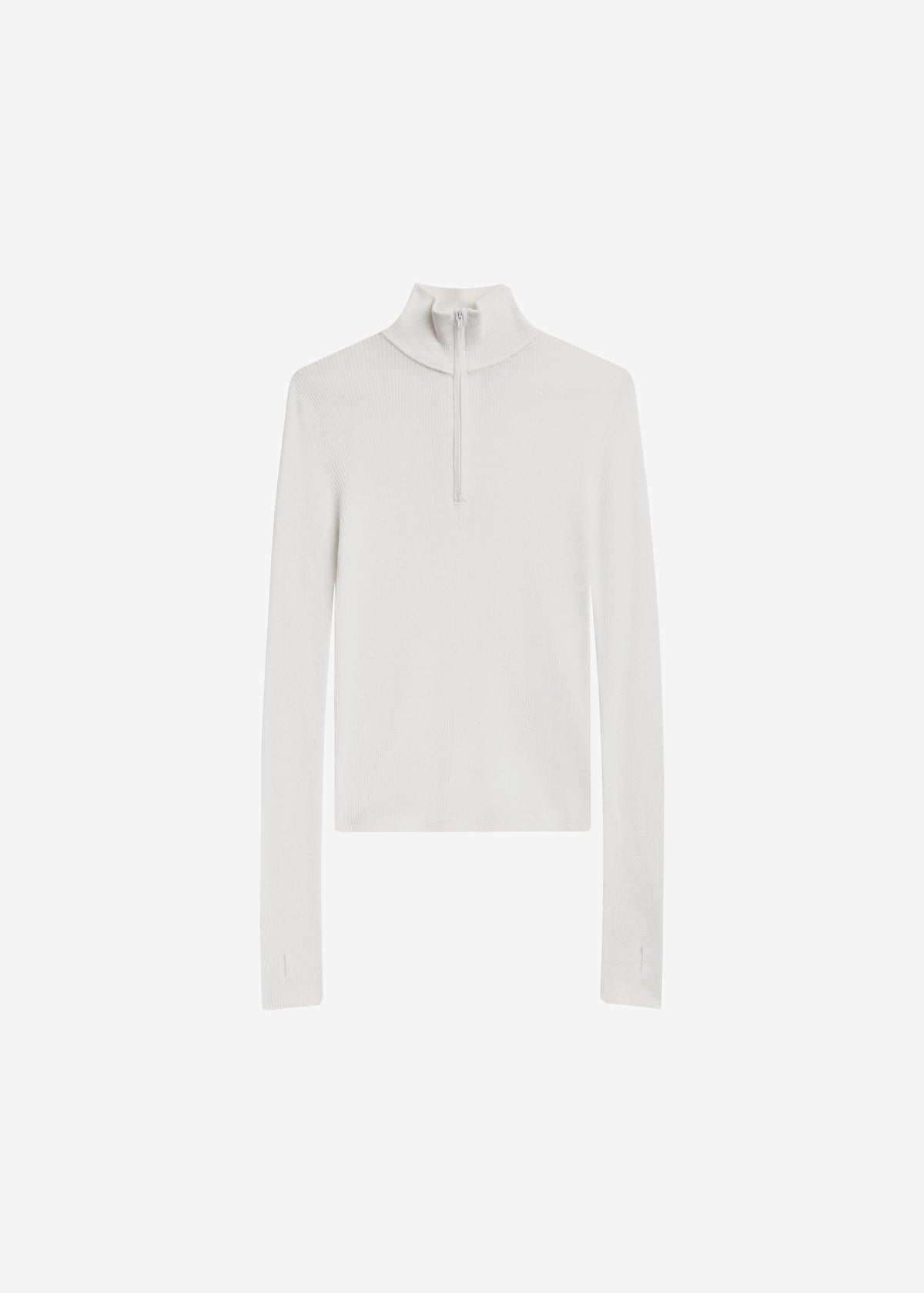 Pull Sade zippé en maille - Blanc - 7