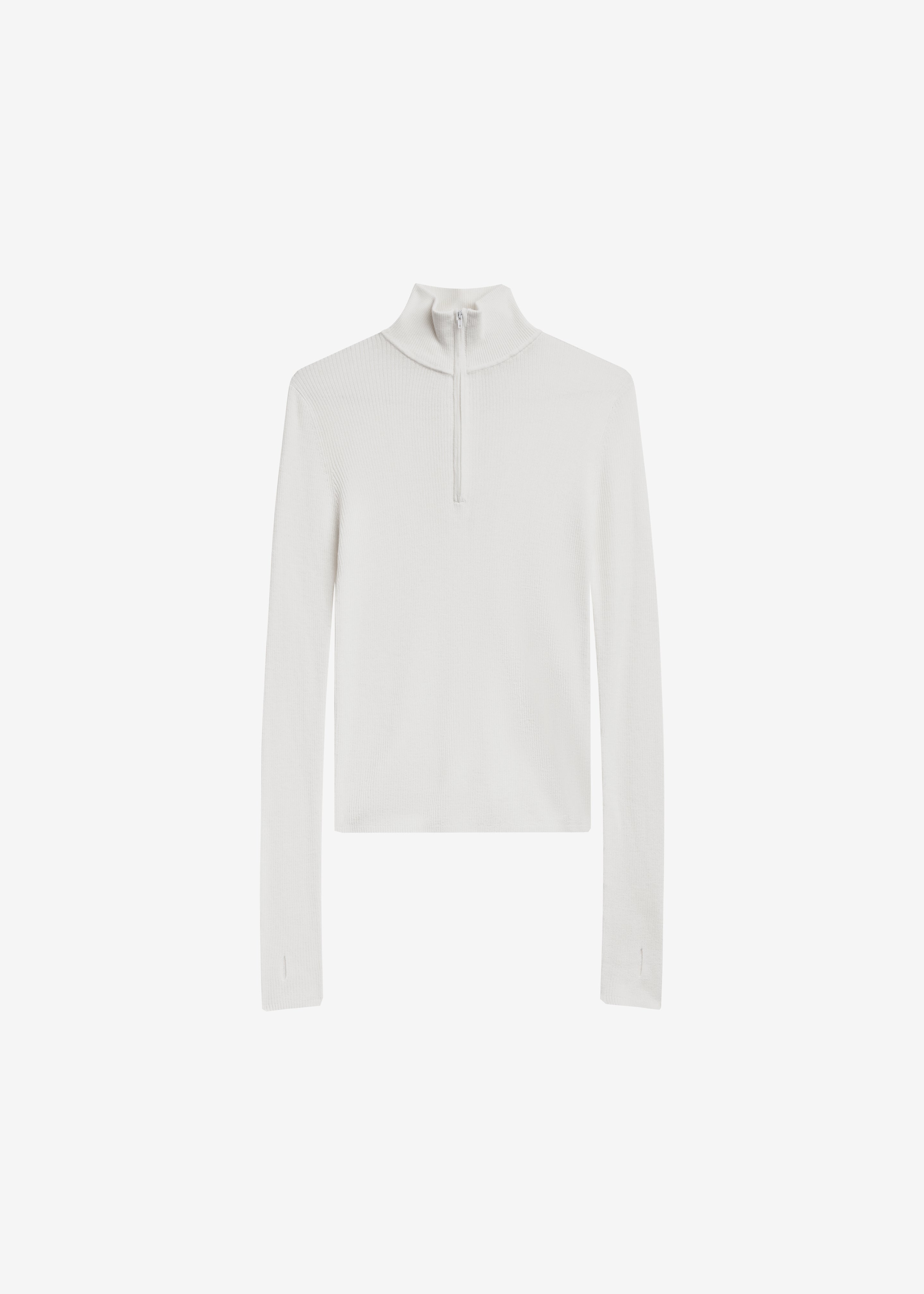 Pull Sade zippé en maille - Blanc - 7