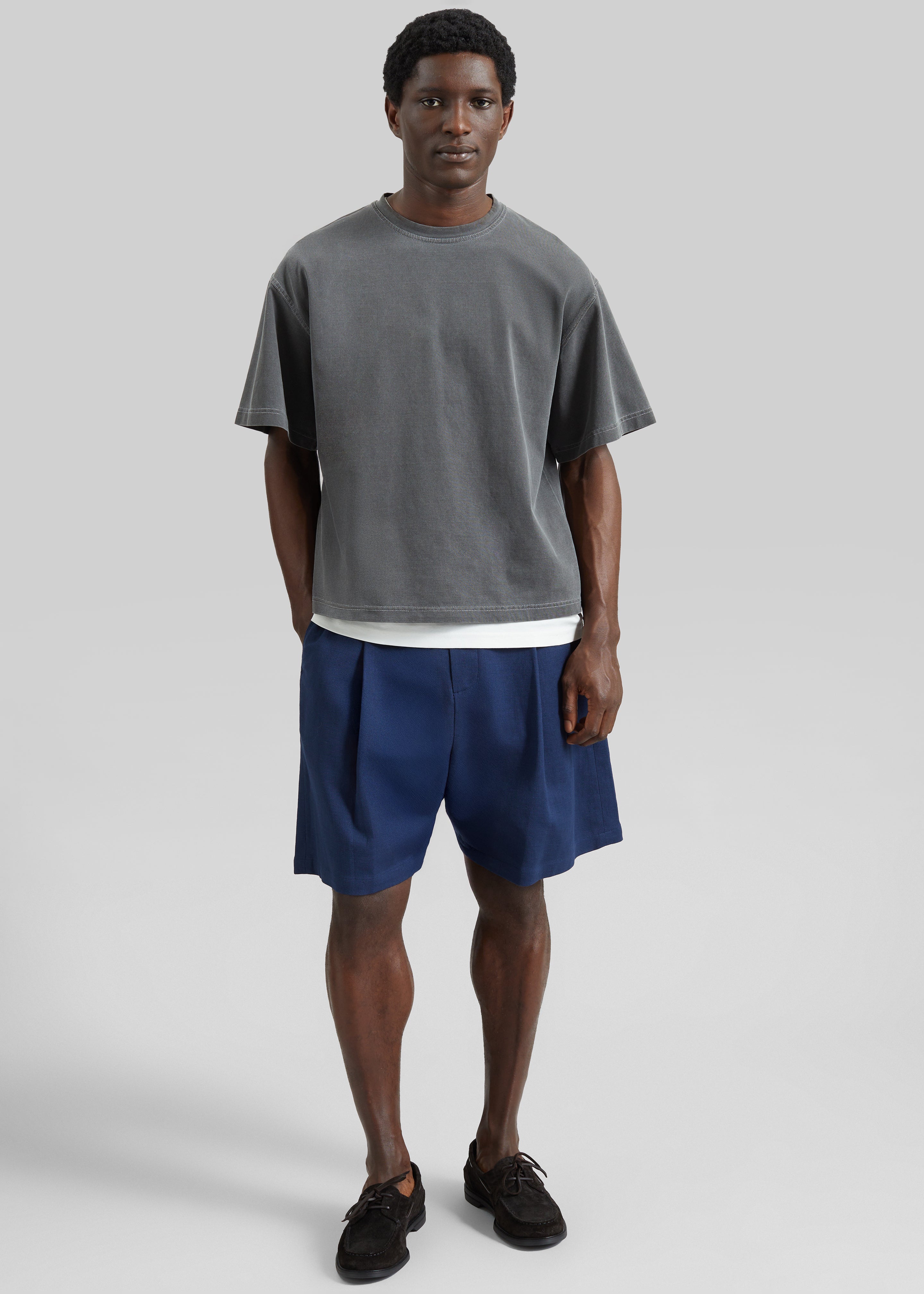Sagres Linen Bermuda Shorts - Navy - 3