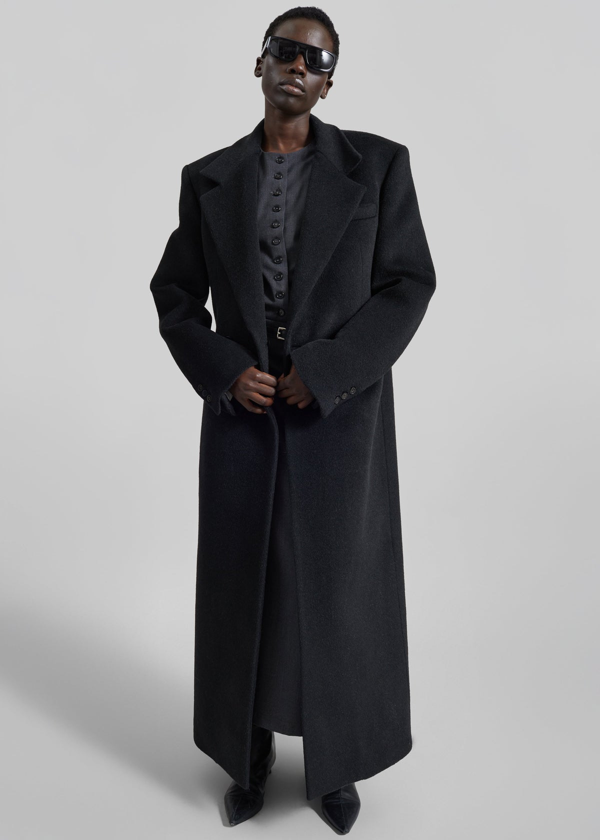 Shop the look image for Saki Tailored Long Coat - Black