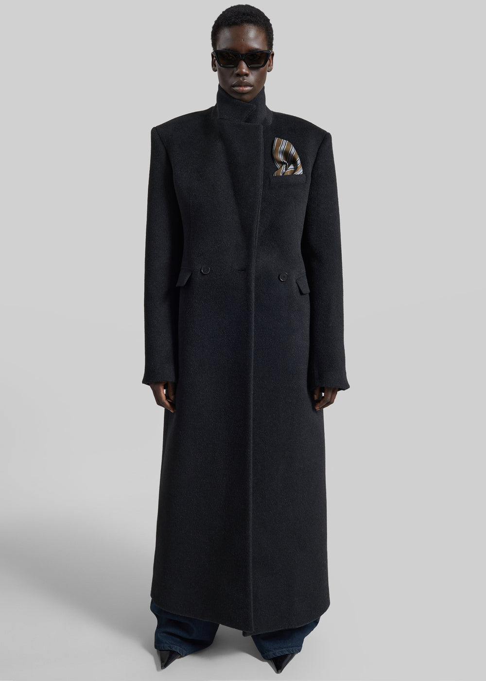 Cappotto lungo sartoriale Saki - Nero - 1