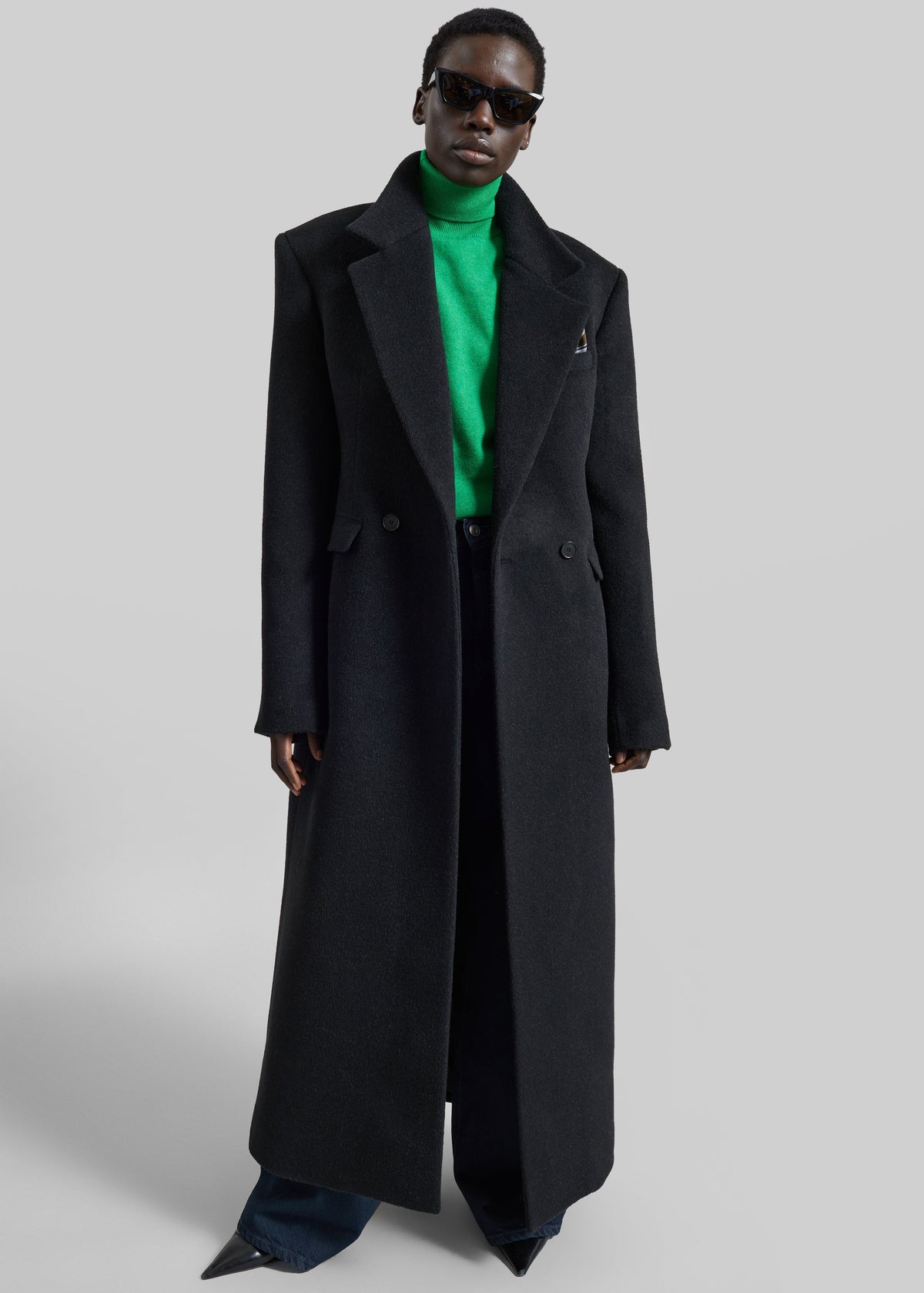 Saki Tailored Long Coat - Black