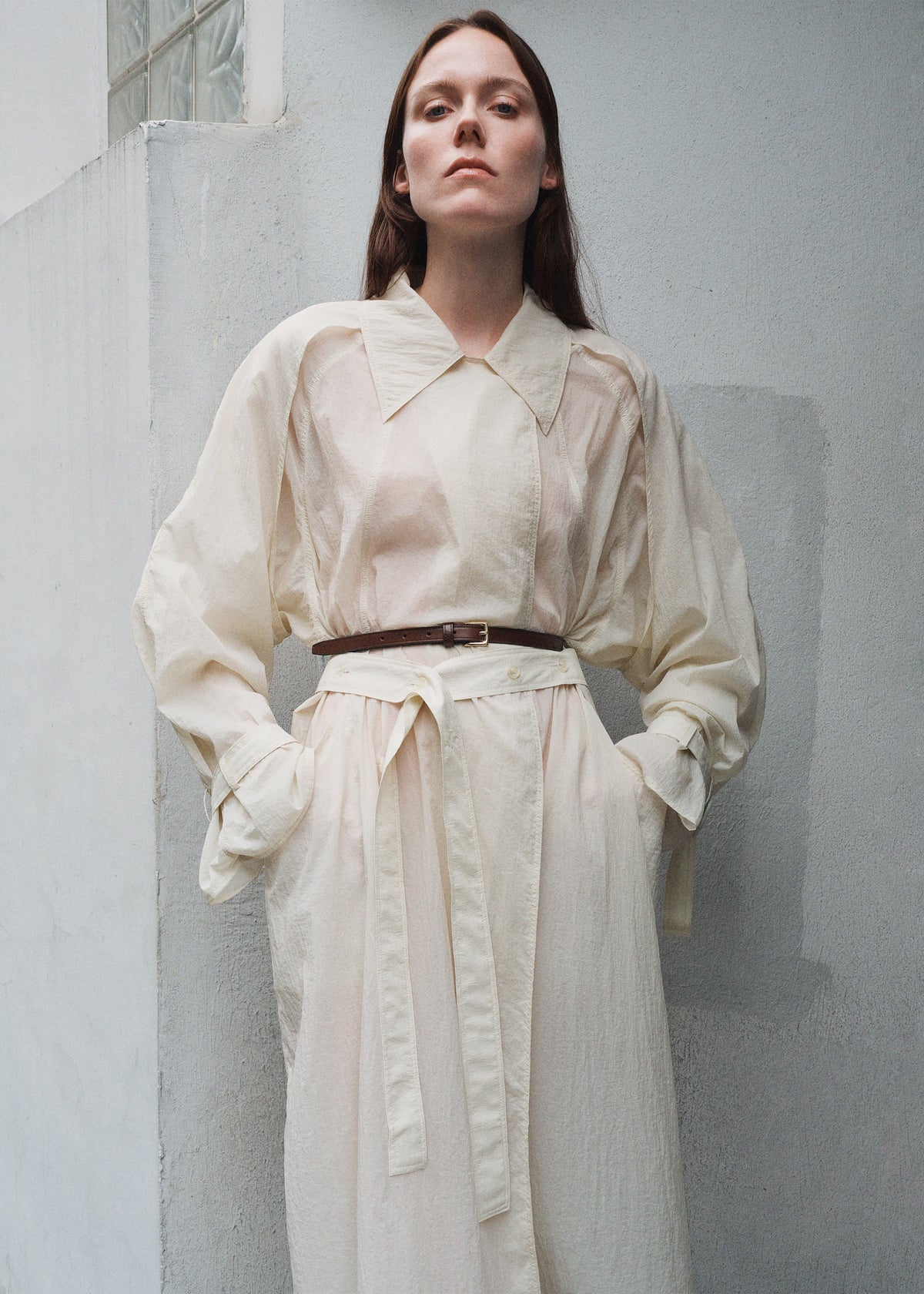 Sal Trench Coat - Ivory - 3