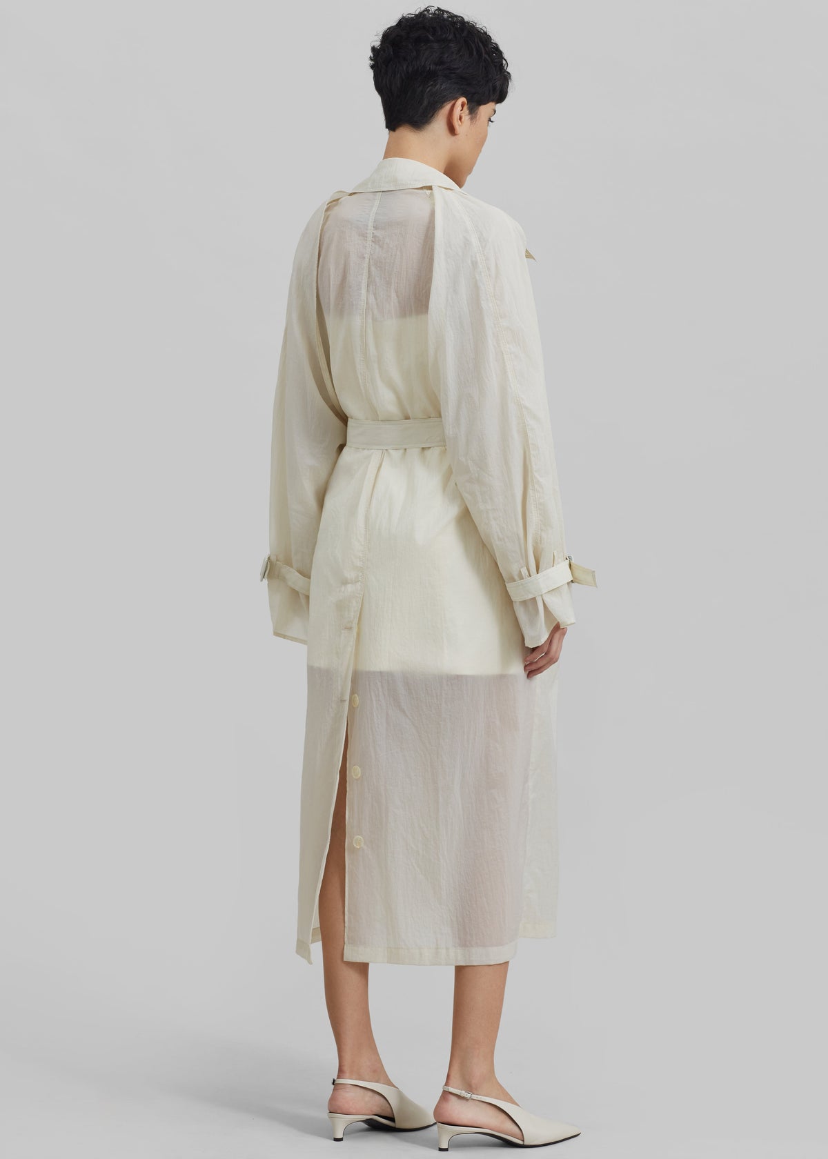 Sal Trench Coat - Ivory - 6