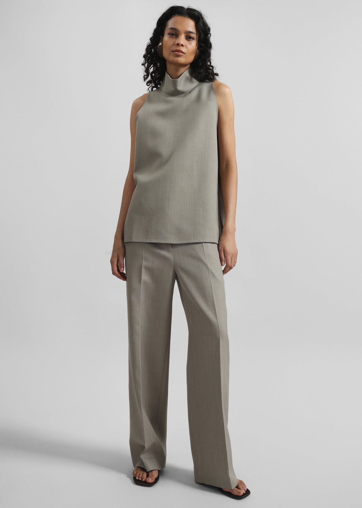 Salcott Mock Neck Top - Taupe - 3