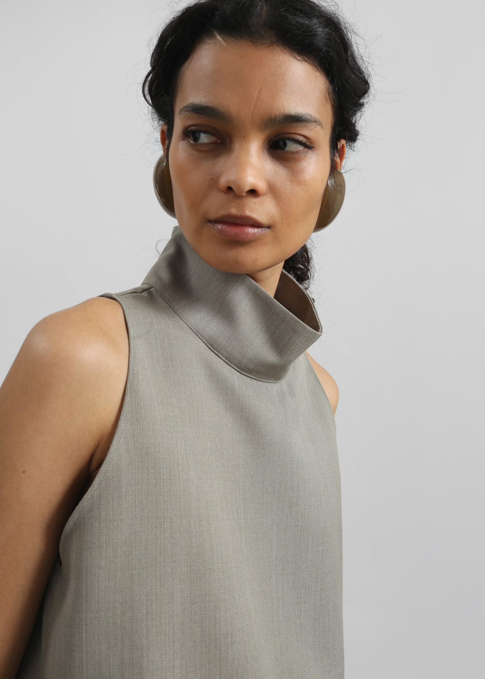 Salcott Mock Neck Top - Taupe - 1