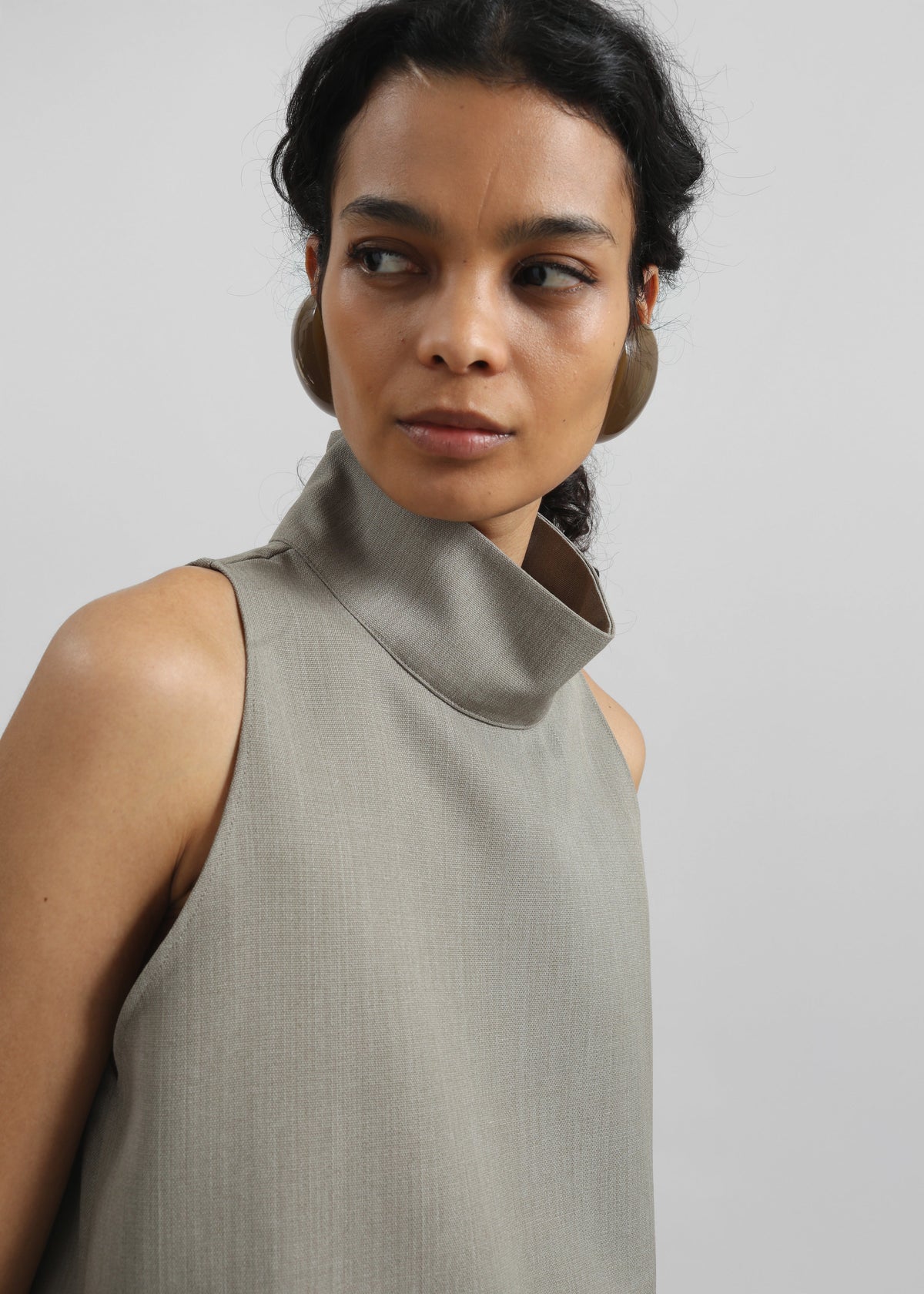 Salcott Mock Neck Top - Taupe - 2