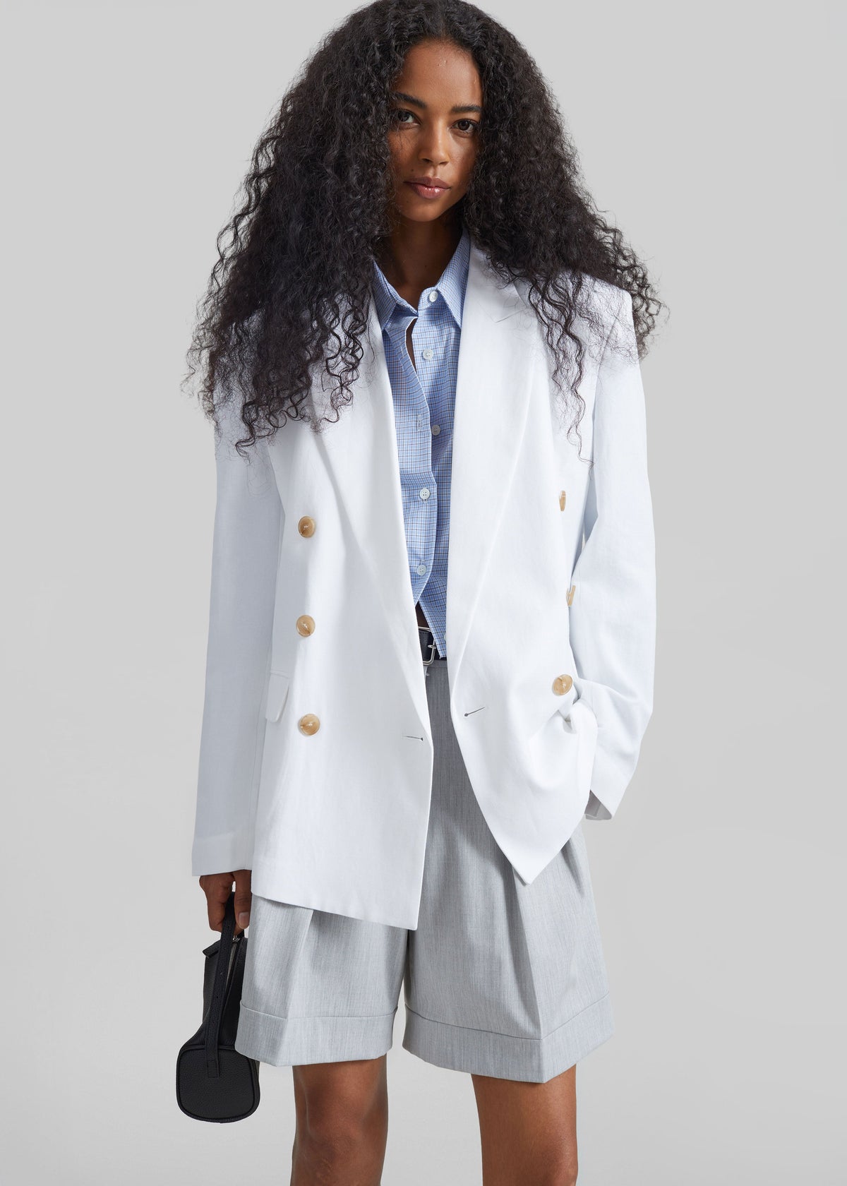 Salerno Linen Blazer - White - 1