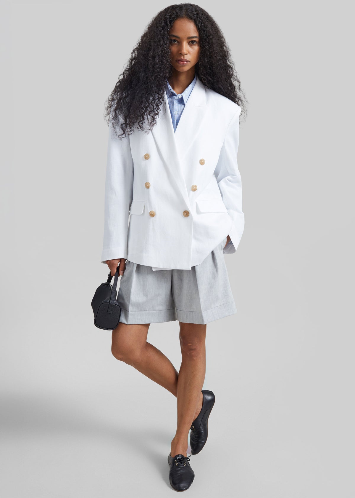 Salerno Linen Blazer - White - 4