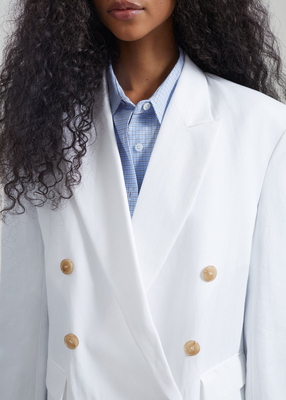 Salerno Linen Blazer - White - 3