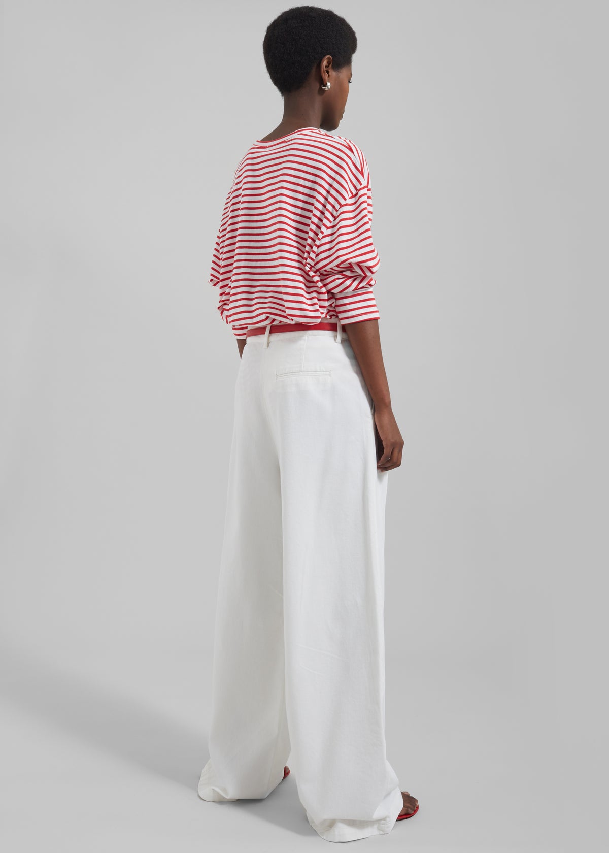 Salome Long Sleeve Tee - White/Red Stripe - 10