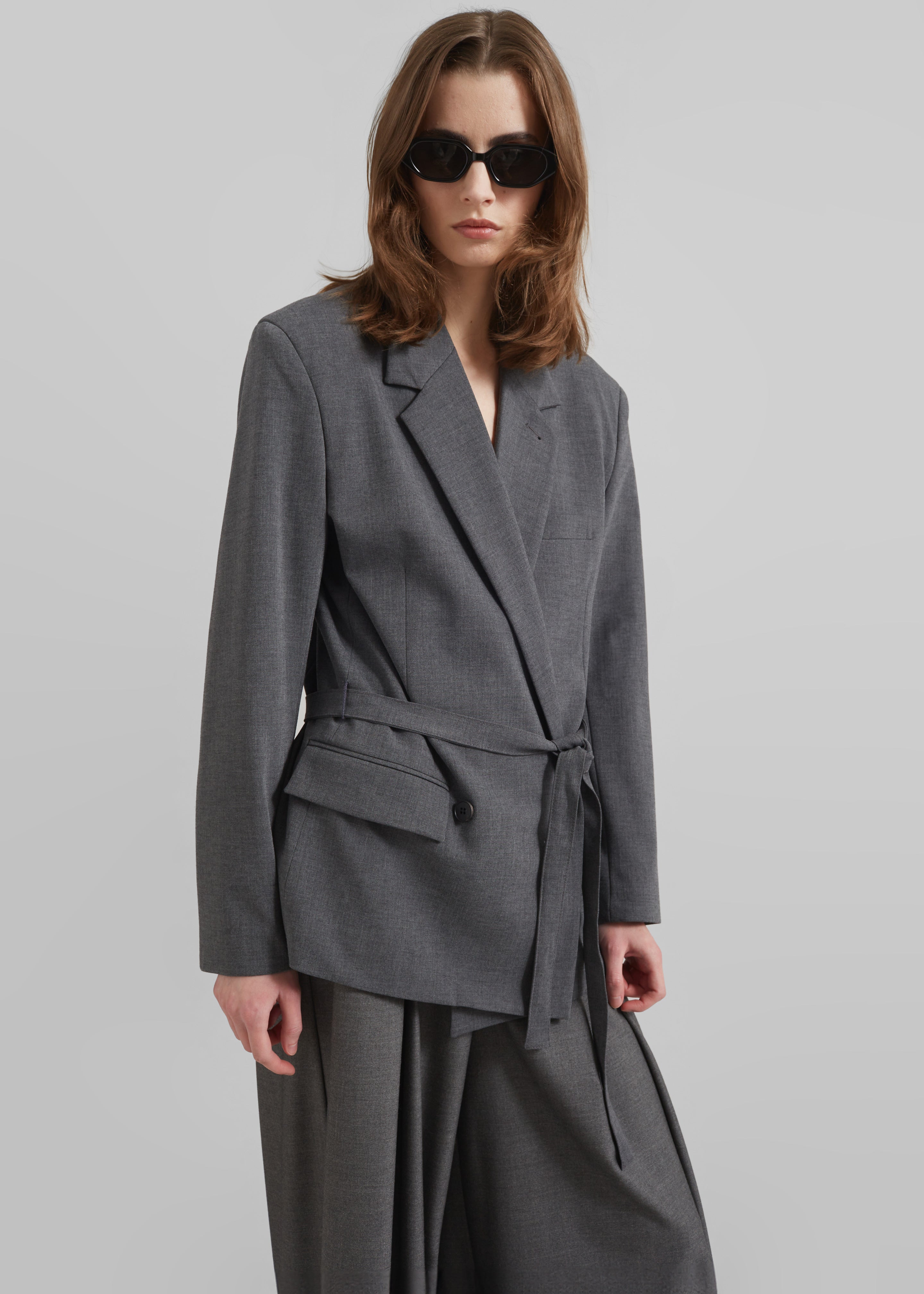 Salzburg Belted Blazer - Grey - 6