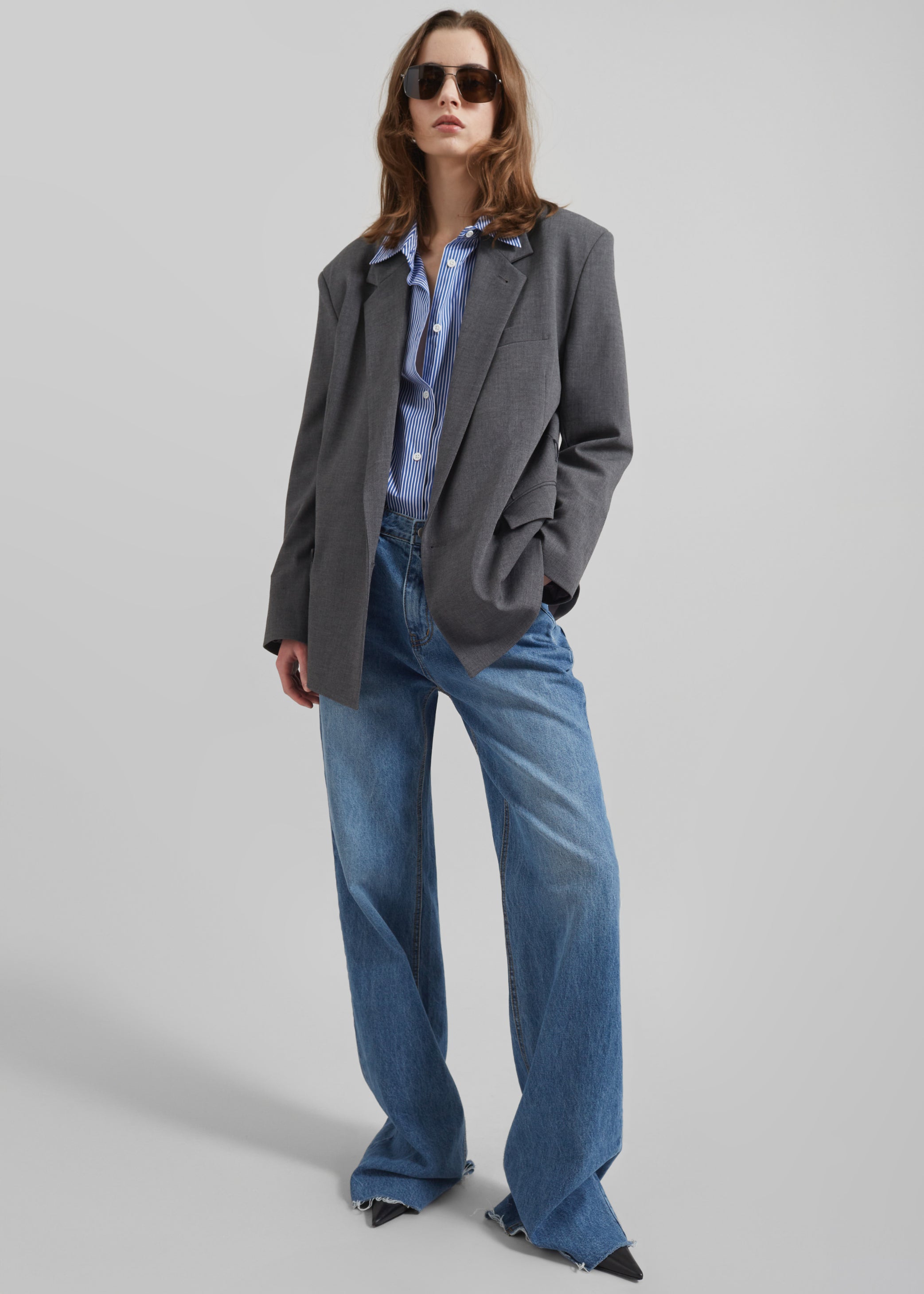 Shop the look image for Salzburg Belted Blazer - Grey