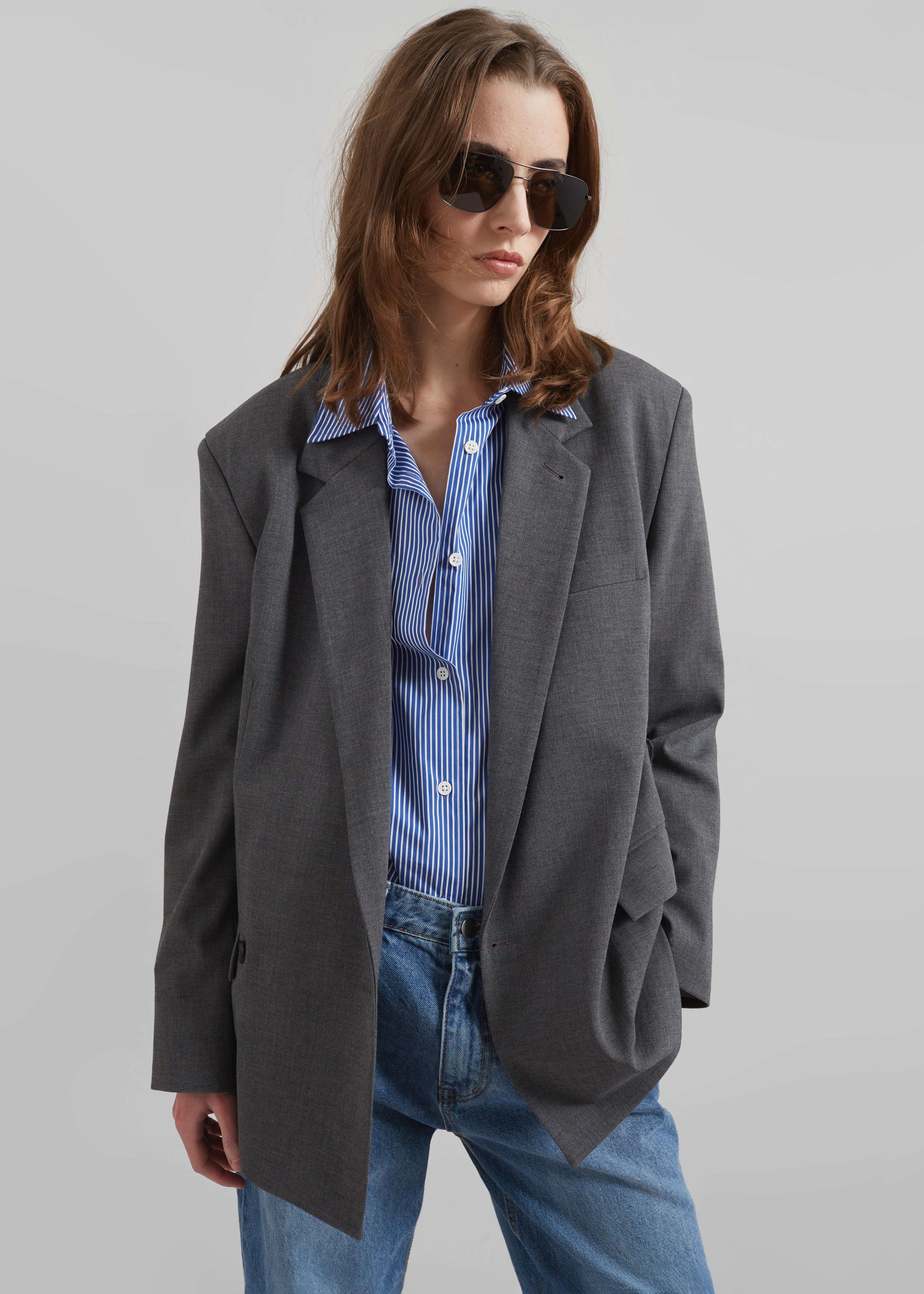 Salzburg Belted Blazer - Grey - 5