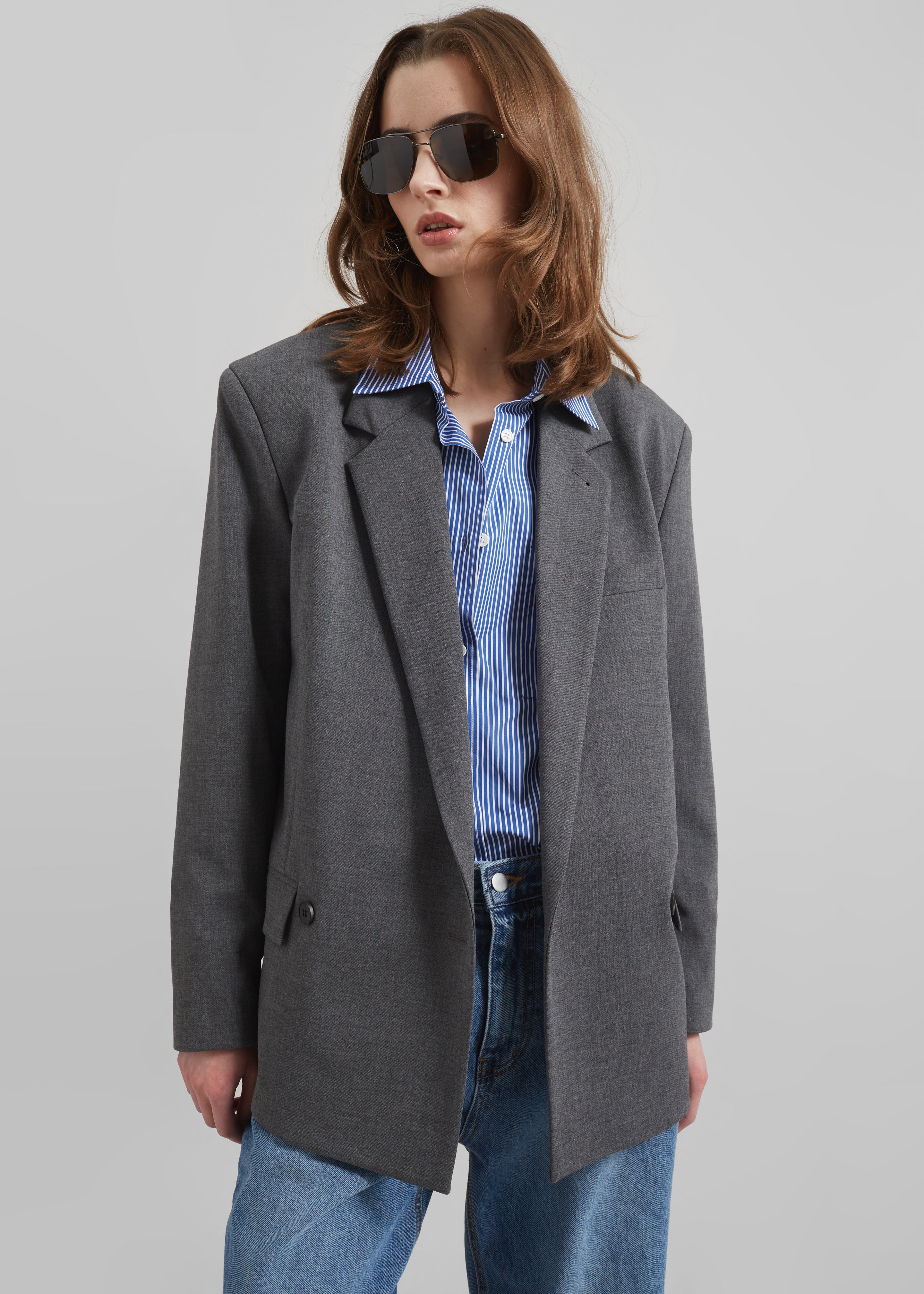 Salzburg Belted Blazer - Grey - 1