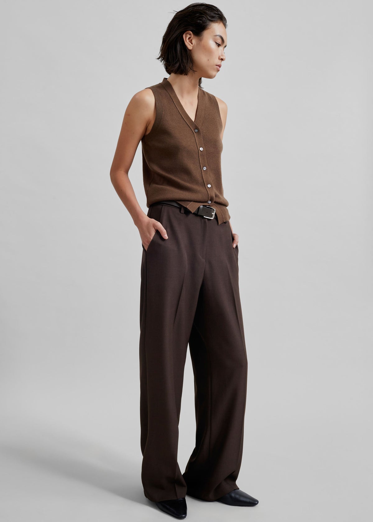 Samah Knit Vest - Brown - 6