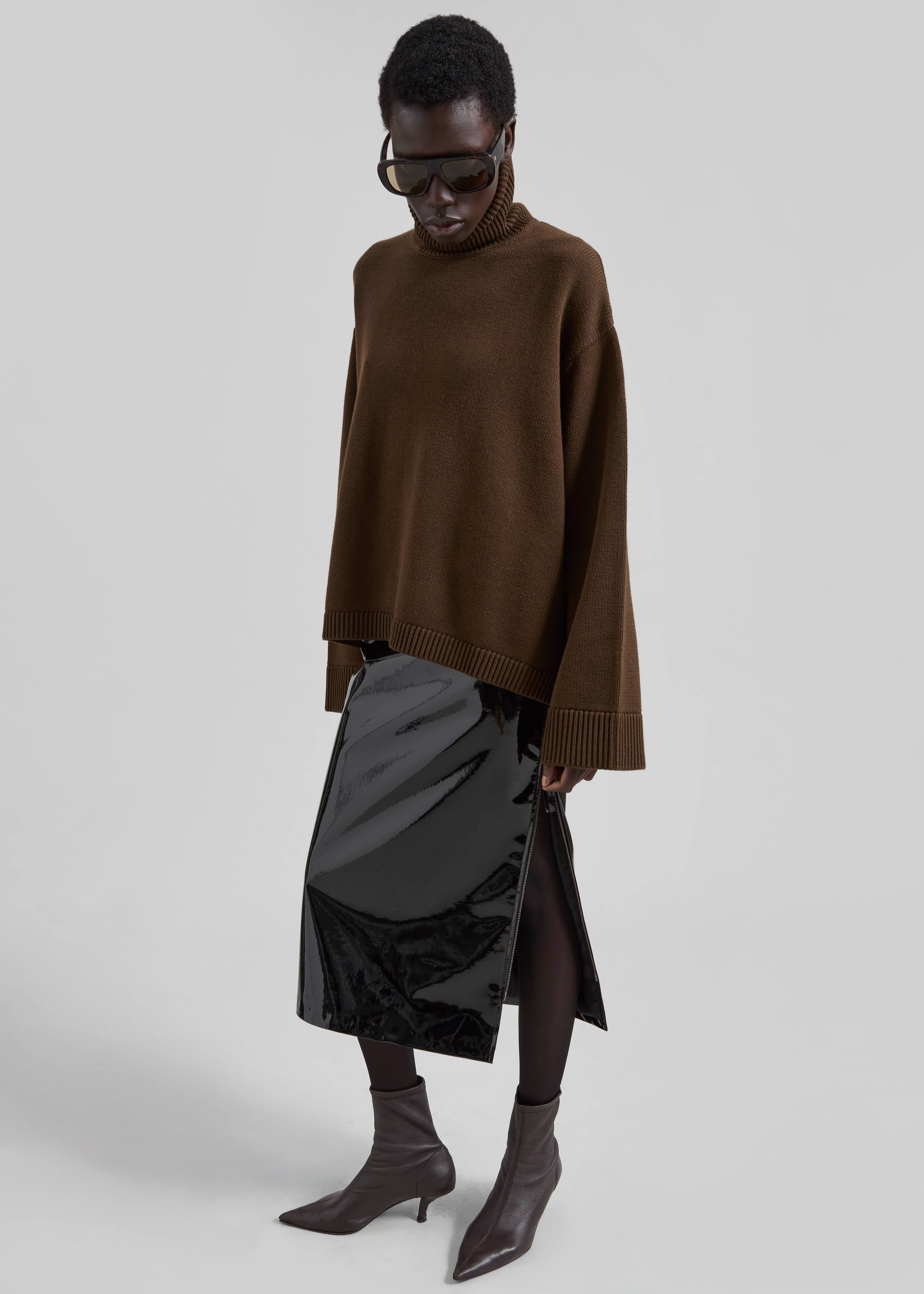 Samantha Patent Zip Skirt - Black - 8