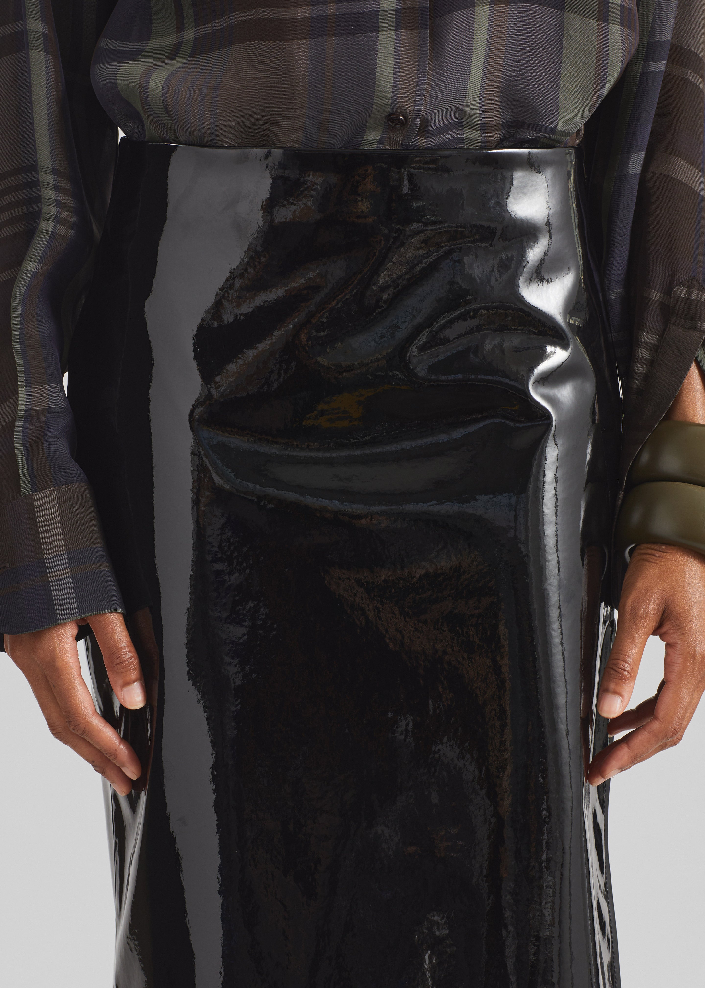 Samantha Patent Zip Skirt - Black - 7