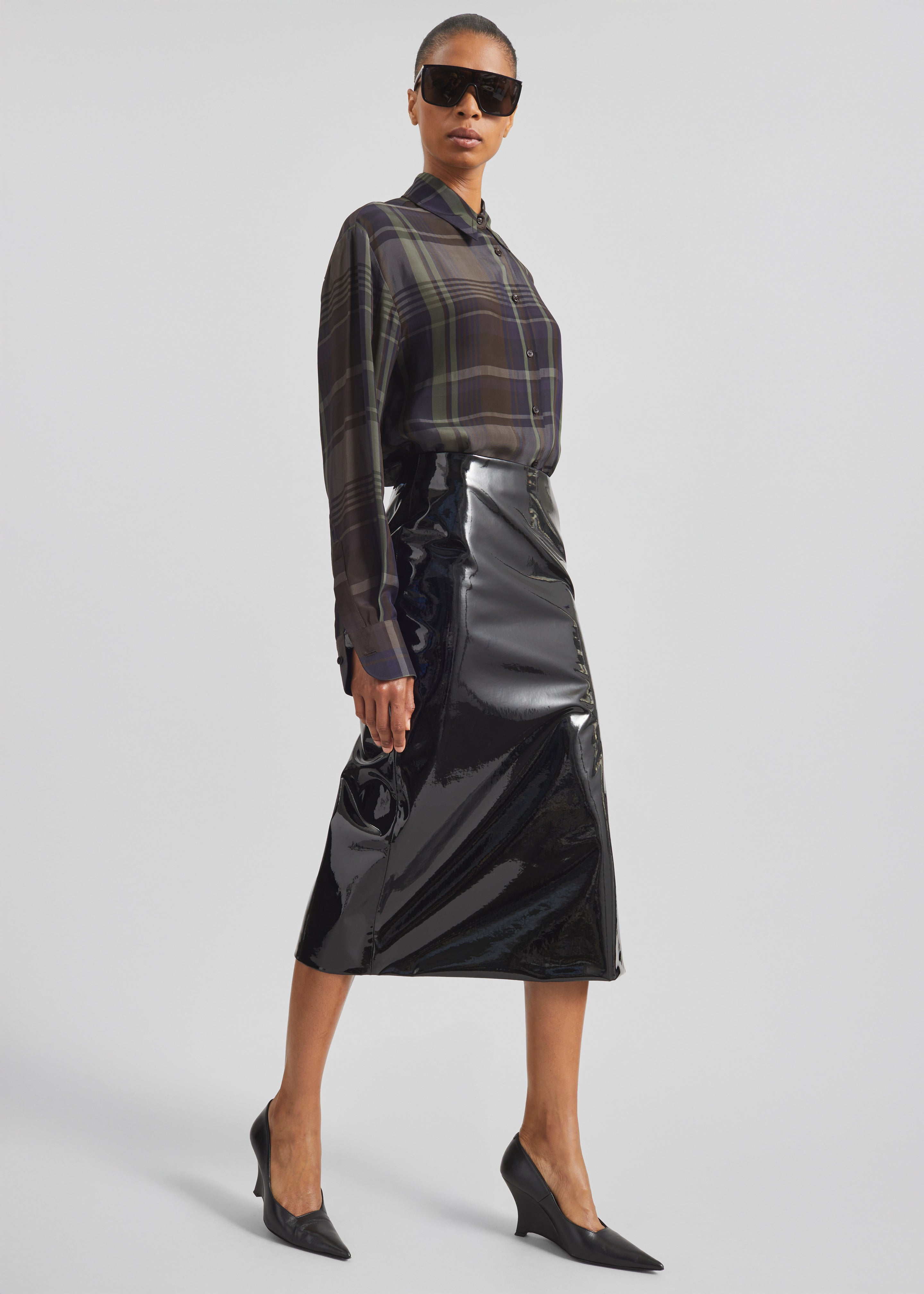 Samantha Patent Zip Skirt - Black – The Frankie Shop Europe