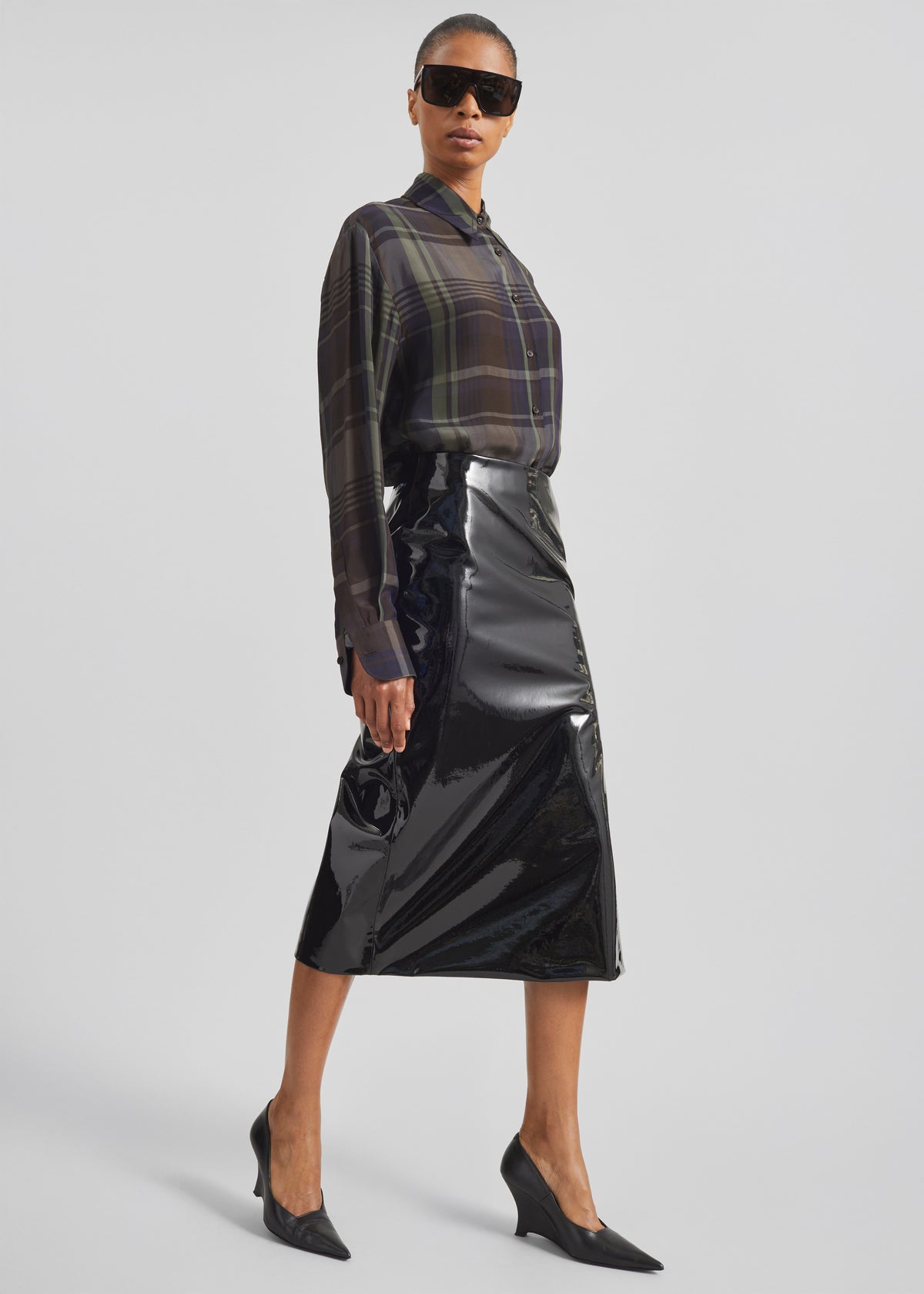 Samantha Patent Zip Skirt - Black - 9