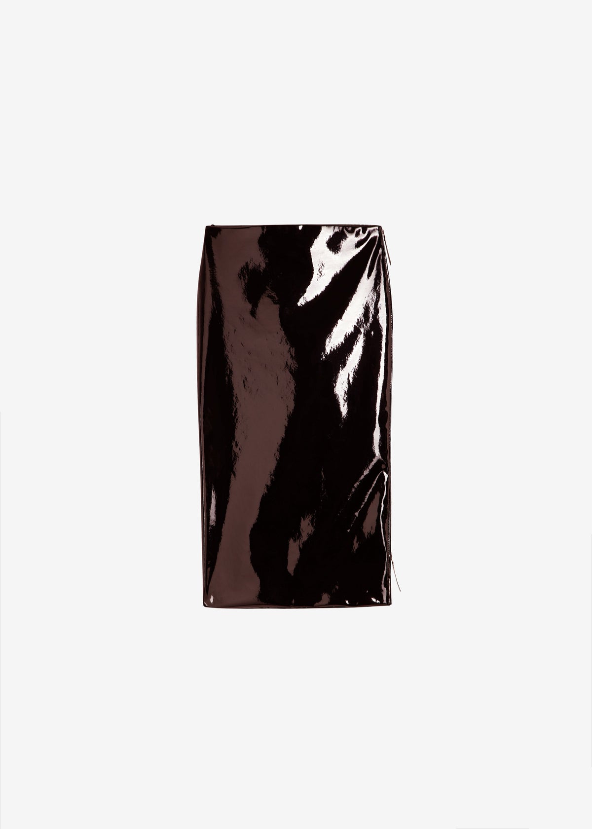 Samantha Patent Zip Skirt - Burgundy - 8