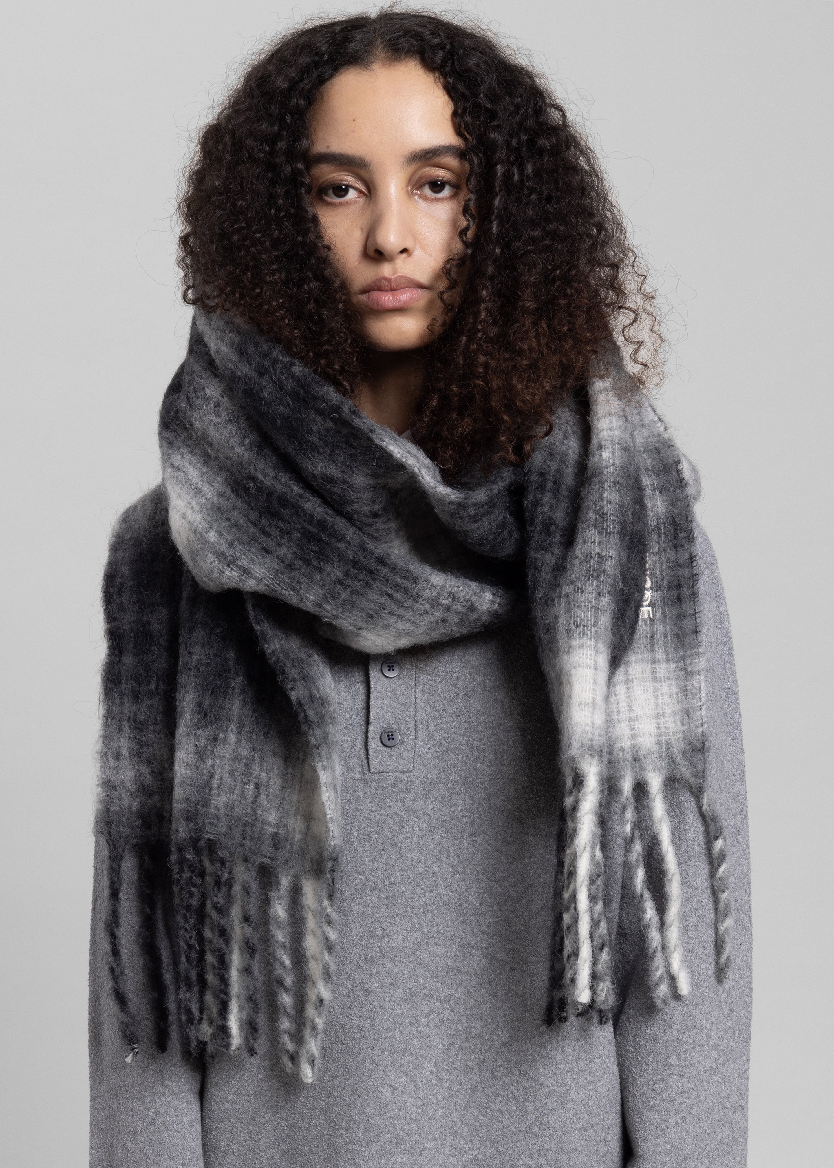 Samsøe Samsøe Alex Scarf - Petrified Oak Checkered - 5