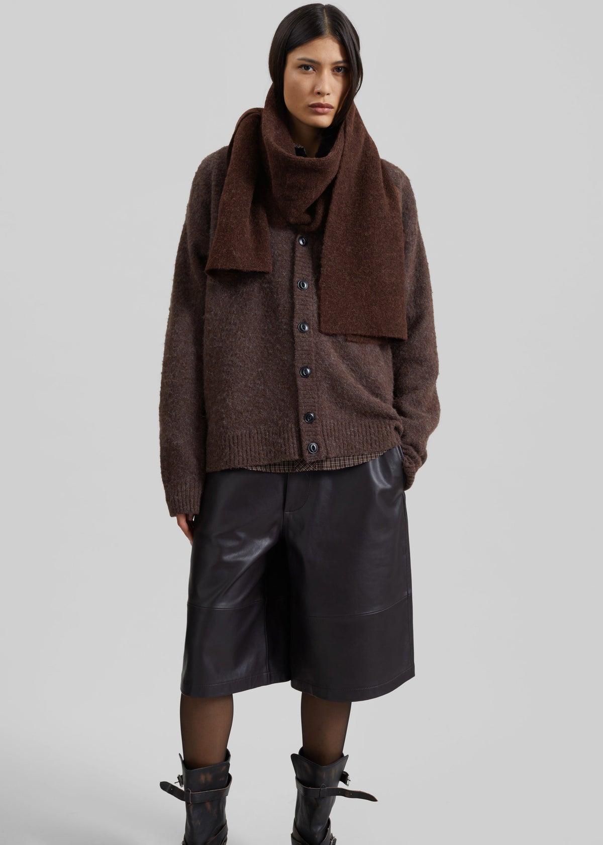 Samsøe Samsøe Nor X Scarf - Black Coffee - 1