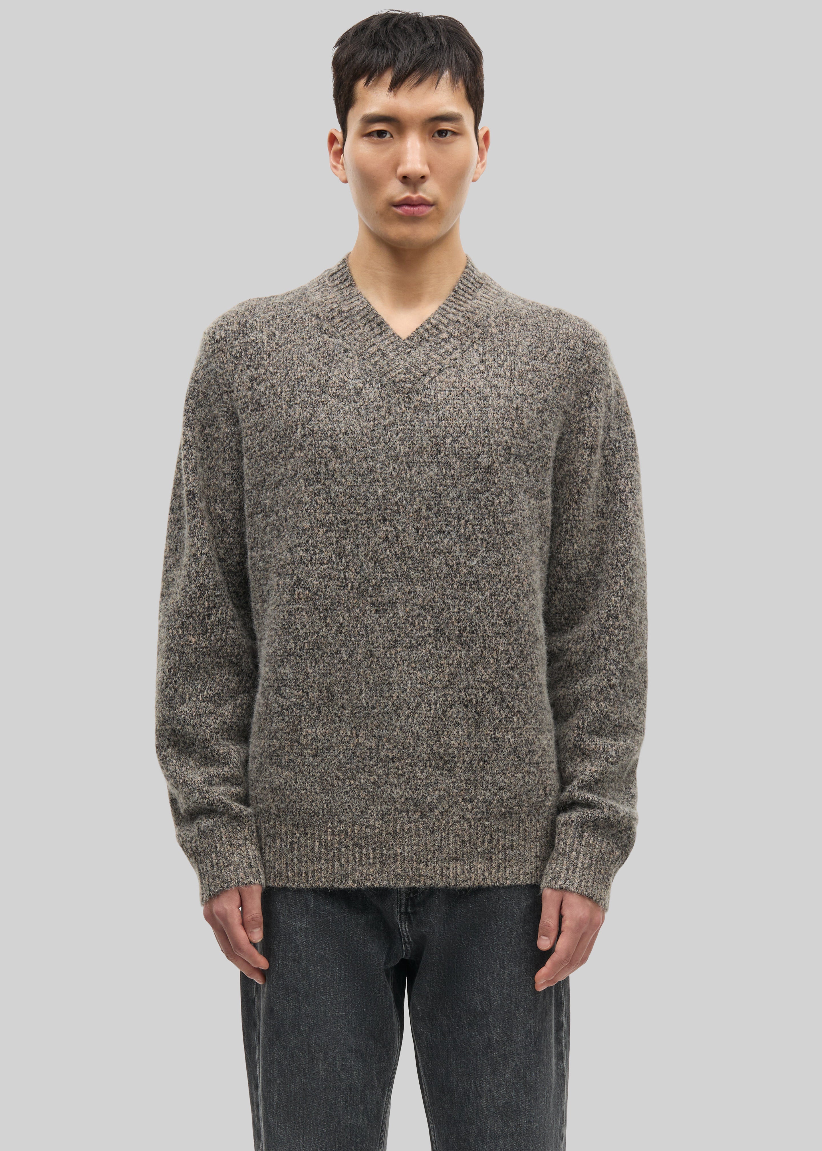 Samsøe Samsøe Safloyd V-Neck Sweater - Fossil Melange - 1