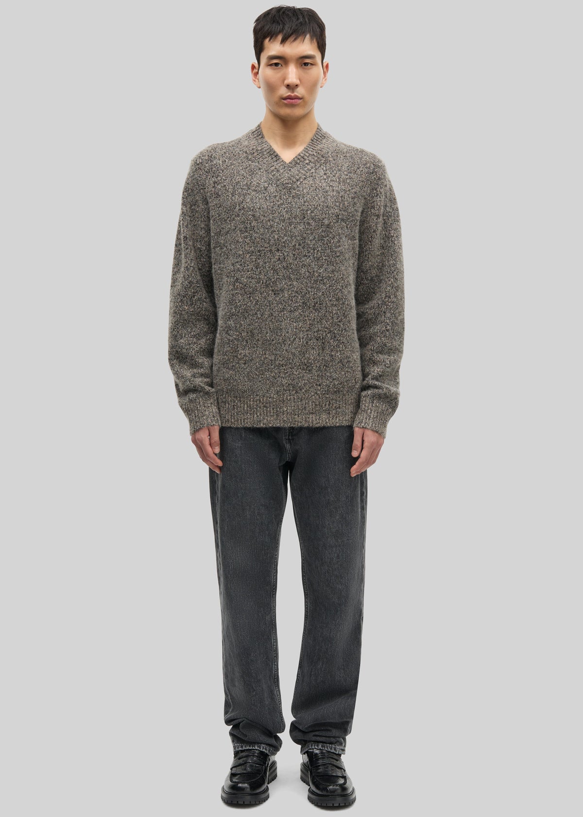Samsøe Samsøe Safloyd V-Neck Sweater - Fossil Melange - 4