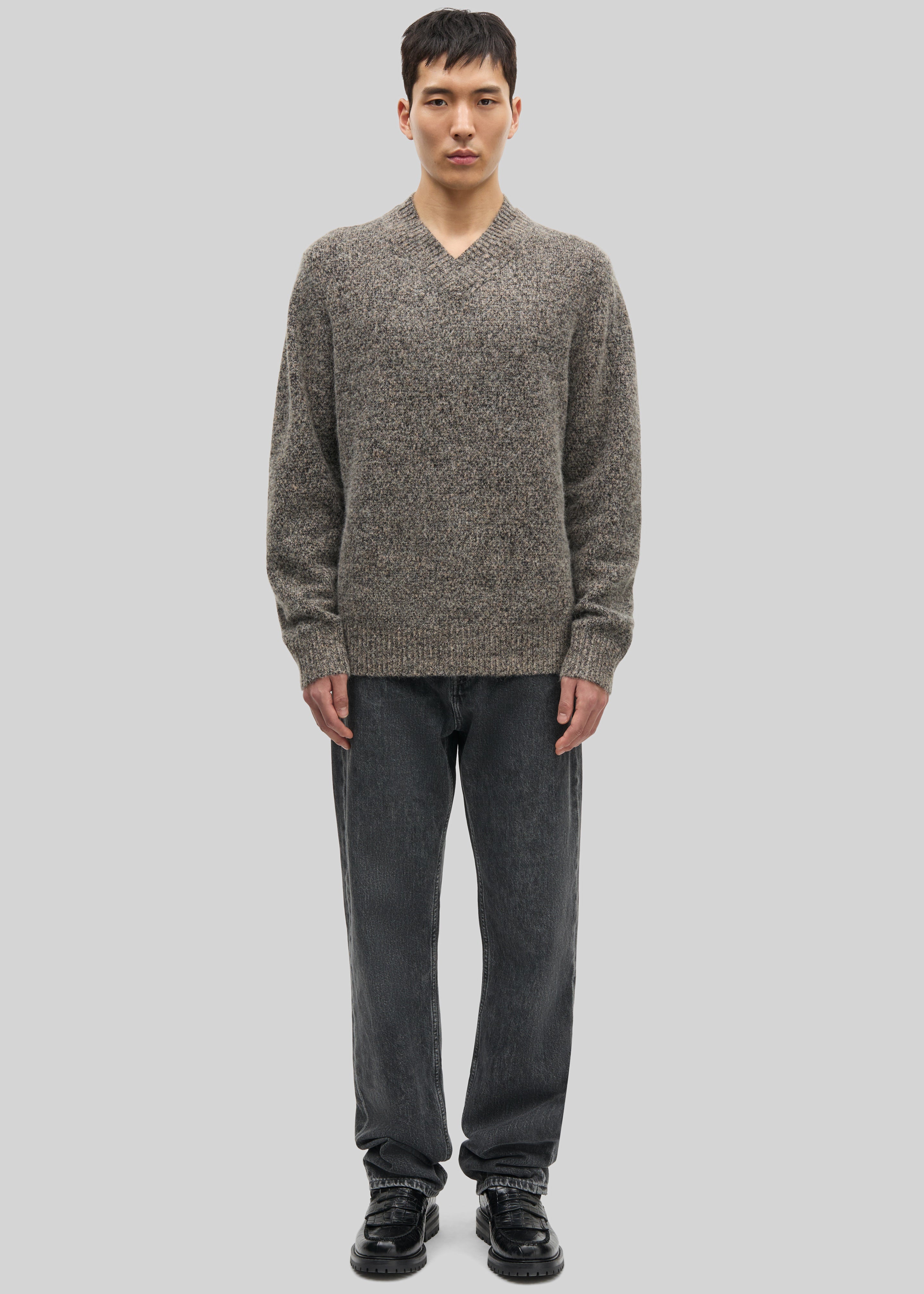 Samsøe Samsøe Safloyd V-Neck Sweater - Fossil Melange - 4