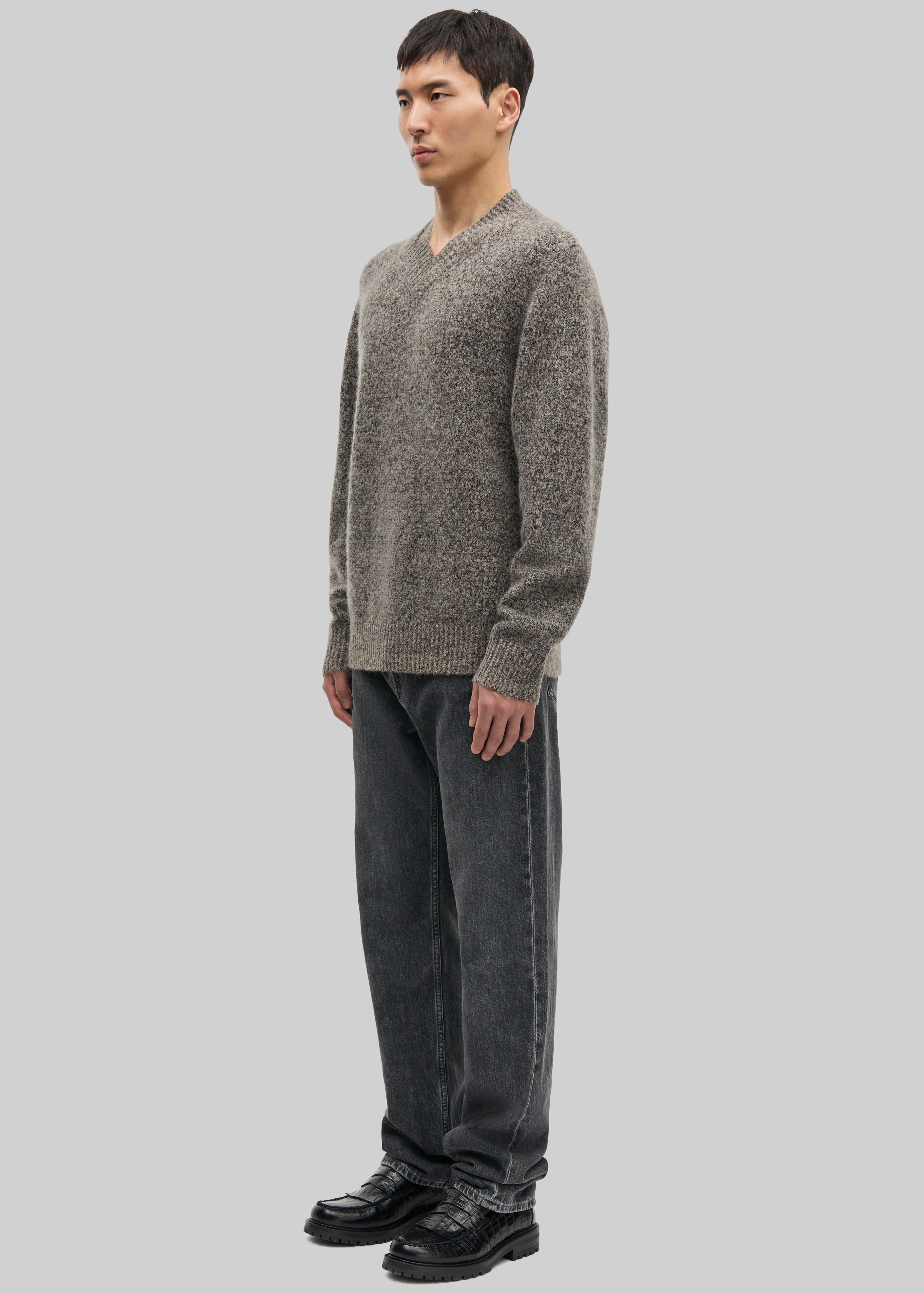 Samsøe Samsøe Safloyd V-Neck Sweater - Fossil Melange - 5