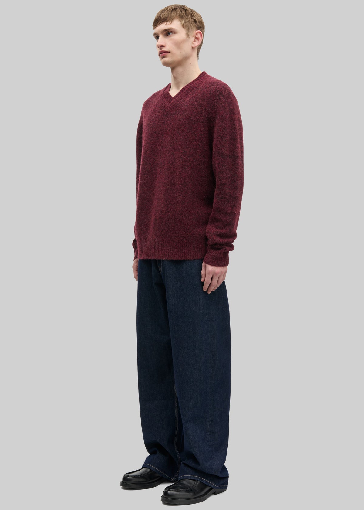 Samsøe Samsøe Safloyd V-Neck Sweater - Rum Raisin Melange - 7