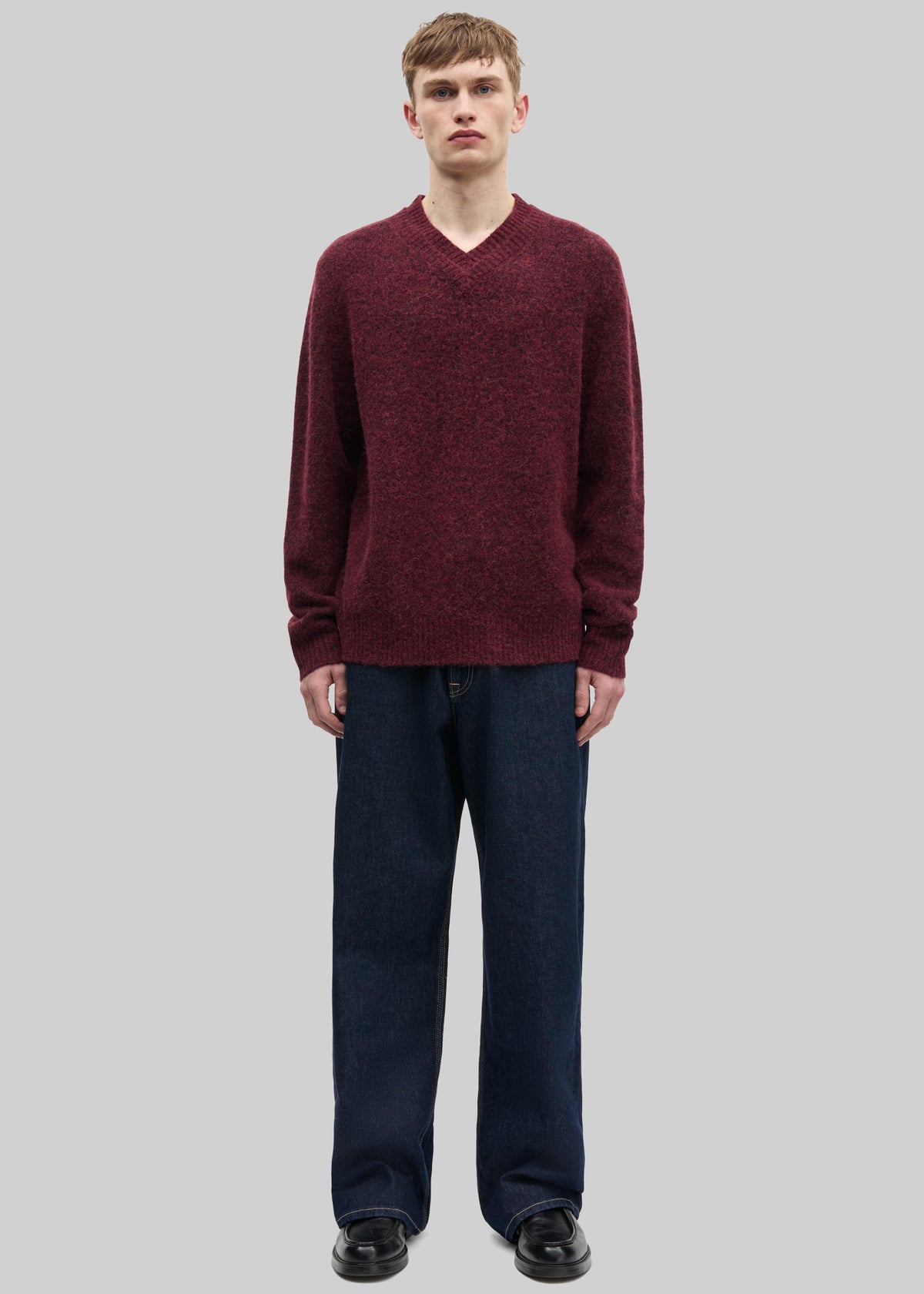 Samsøe Samsøe Safloyd V-Neck Sweater - Rum Raisin Melange - 3