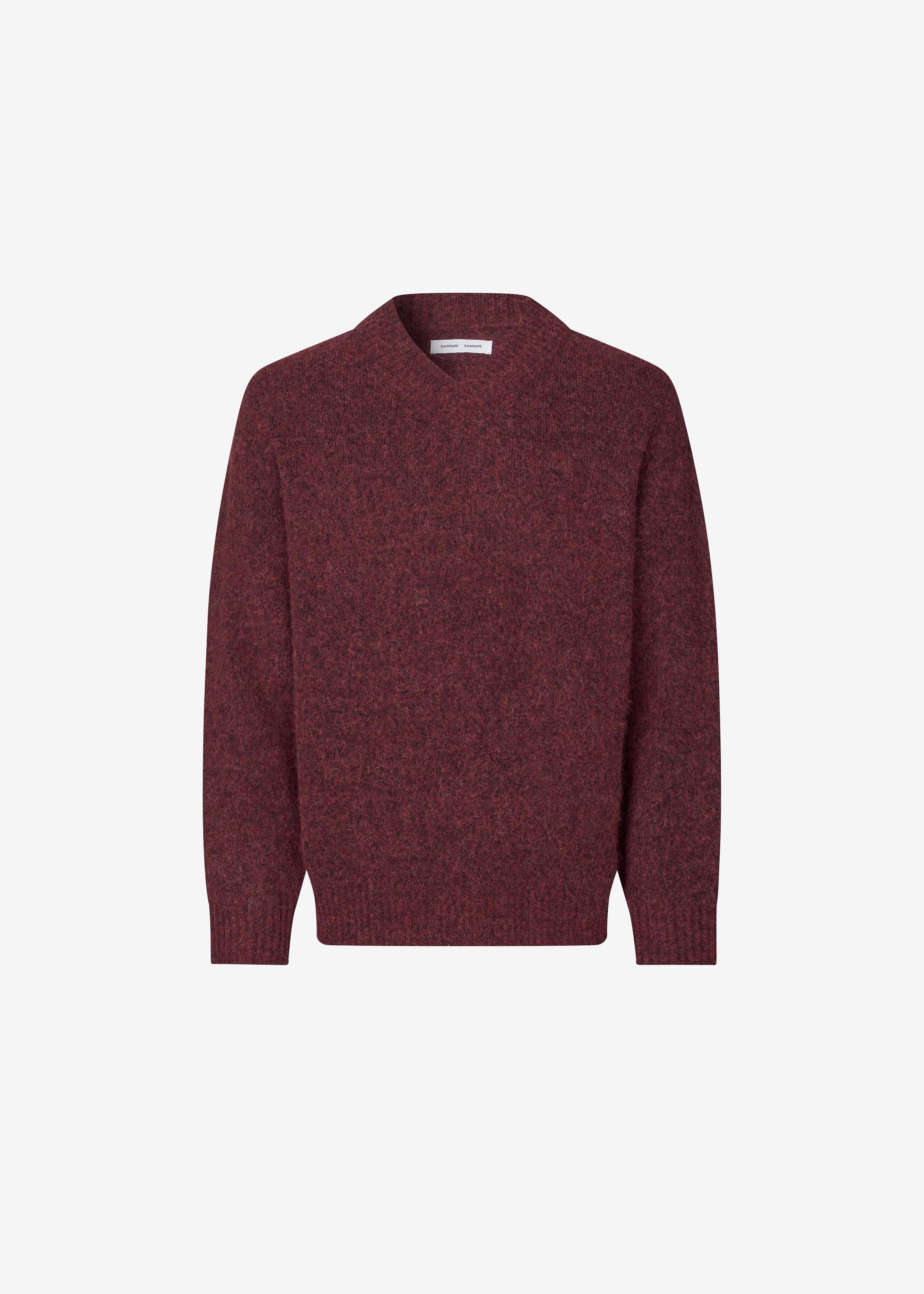 Samsøe Samsøe Safloyd V-Neck Sweater - Rum Raisin Melange - 9