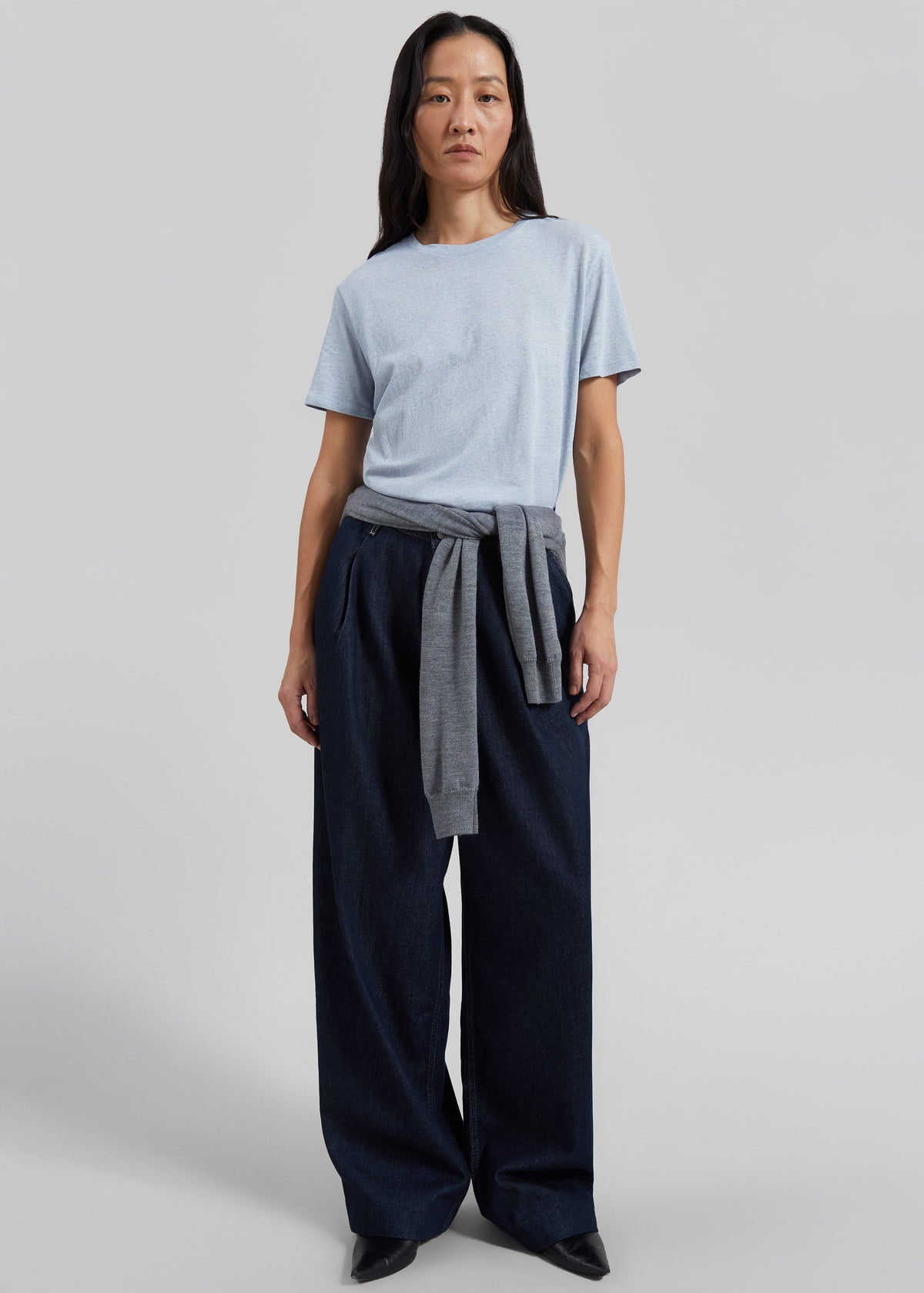 Shop the look image for Samsøe Samsøe Saharper Pleat Jeans - Soft Denim