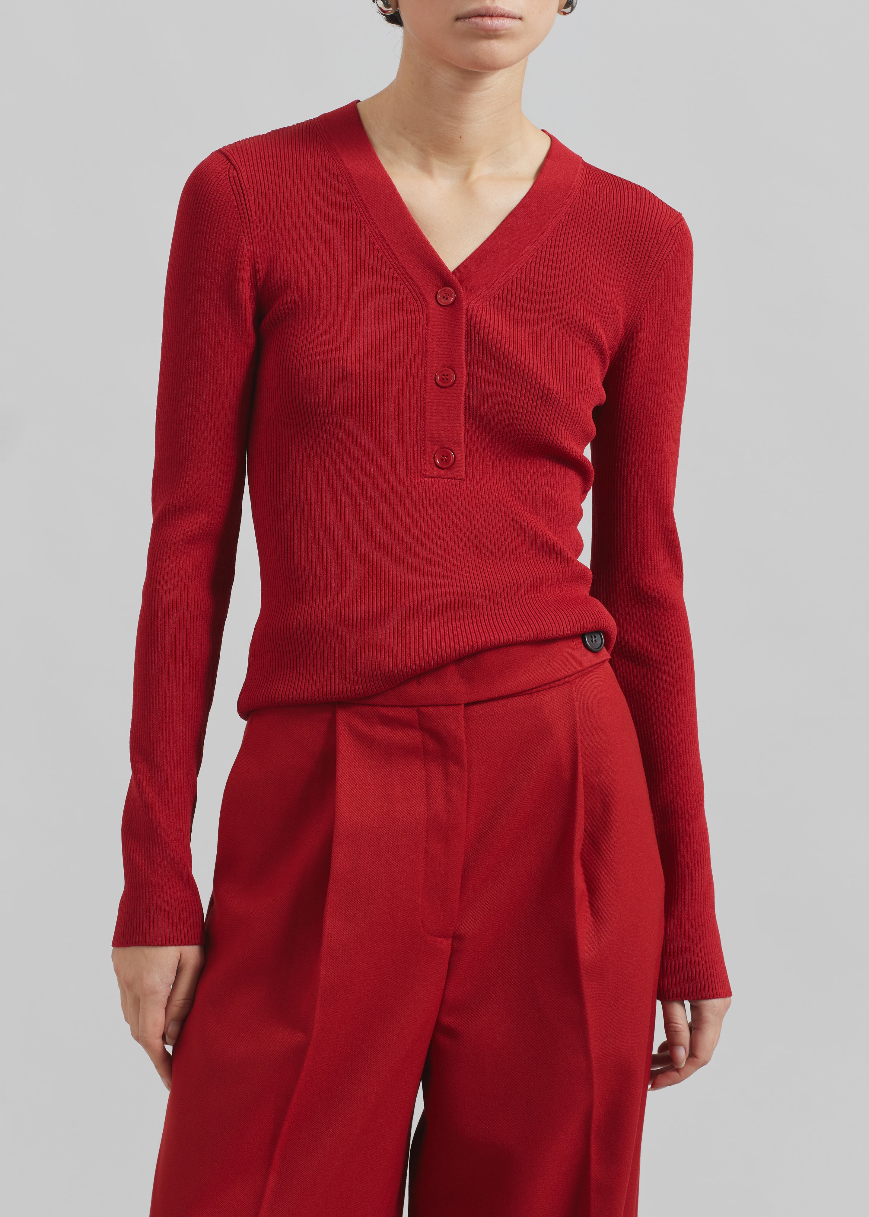 Samsøe Samsøe Saleonore V-neck - Scarlet Sage - 2