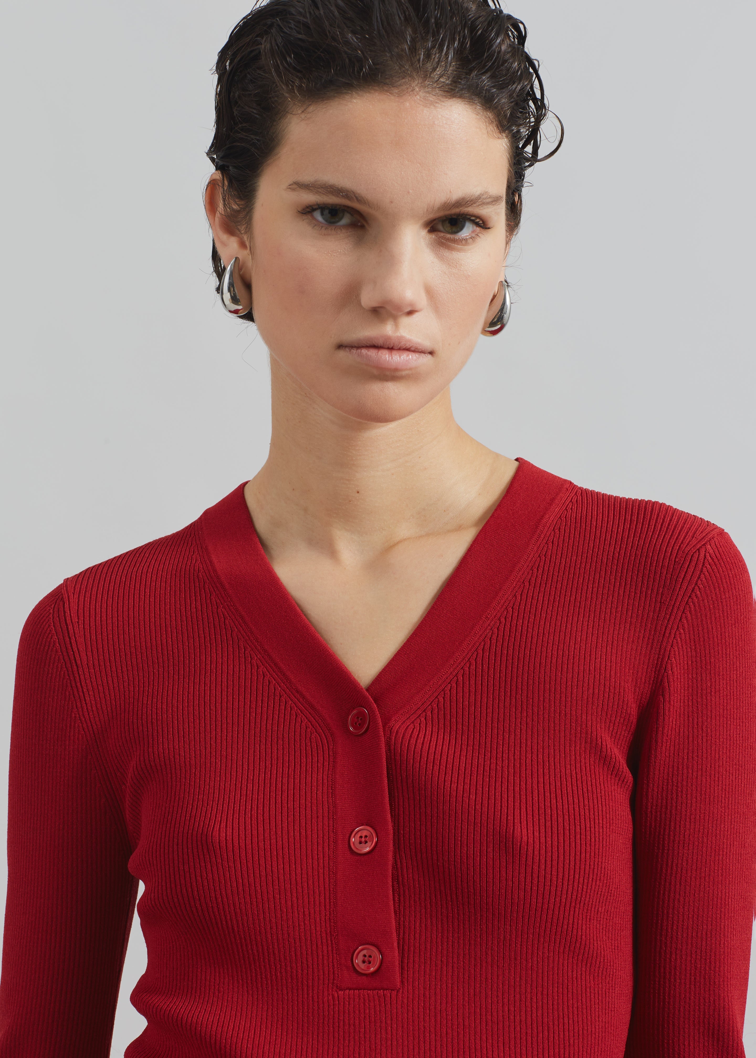 Samsøe Samsøe Saleonore V-neck - Scarlet Sage - 4