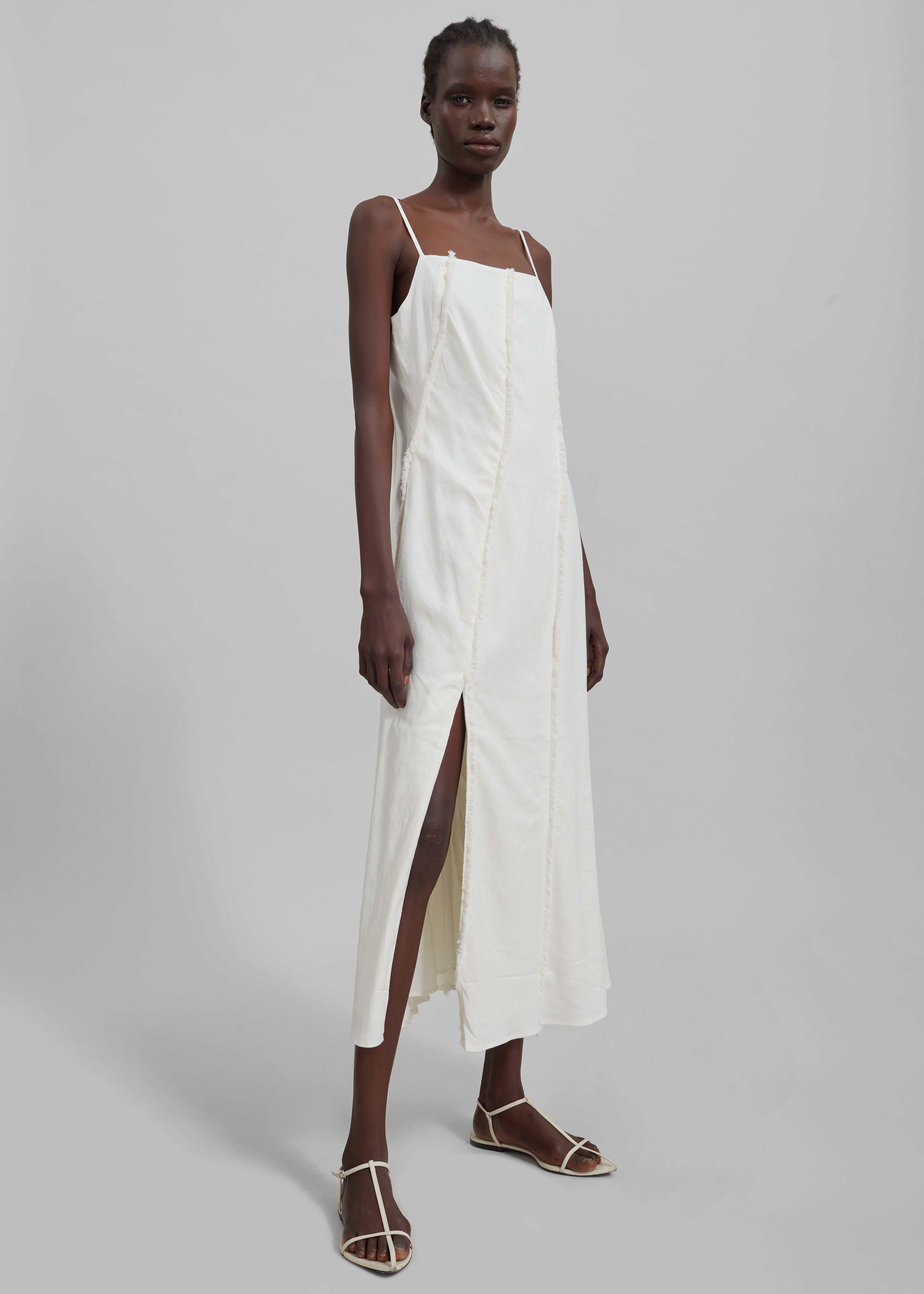 Rotate Satin Midi Slip Dress - Egret – The Frankie Shop Europe