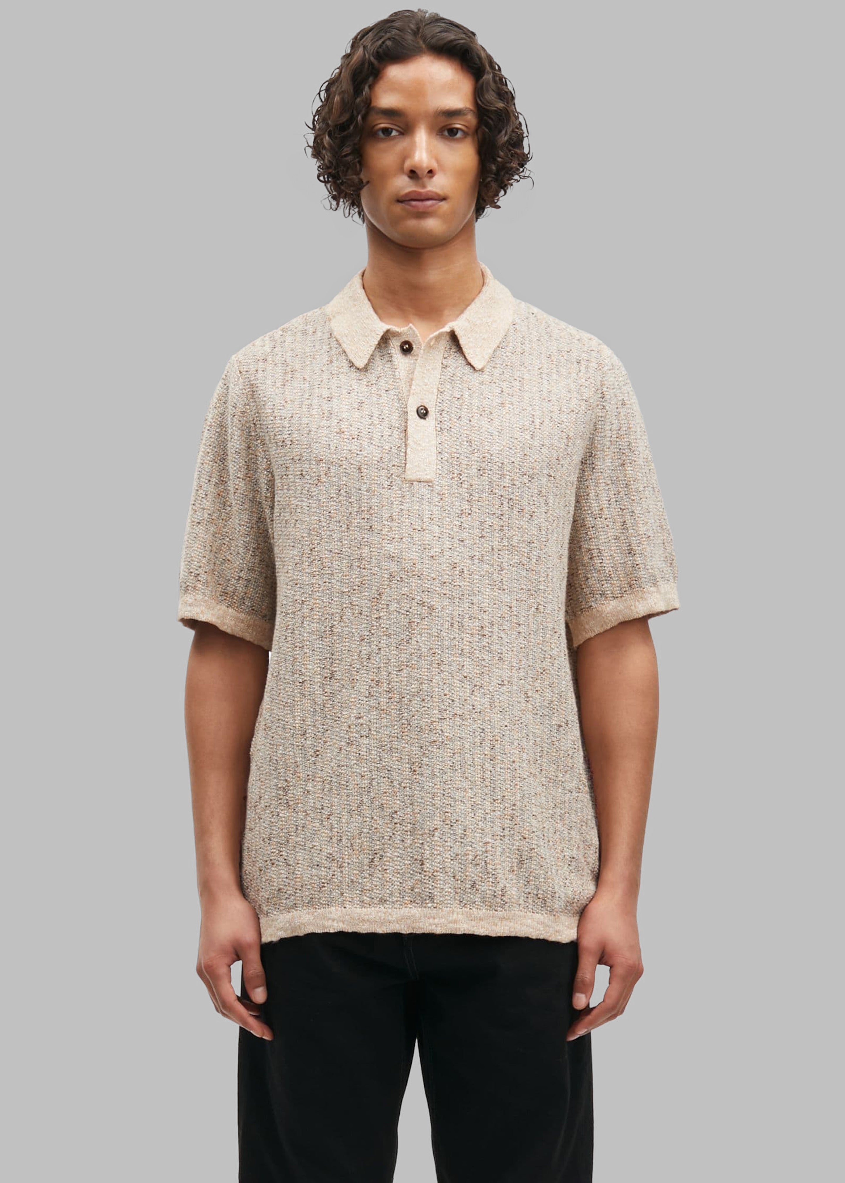 JW Anderson Profile Stud Printed Polo Shirt - Off White JW Anderson Profile Stud Printed Polo Shirt - Off White