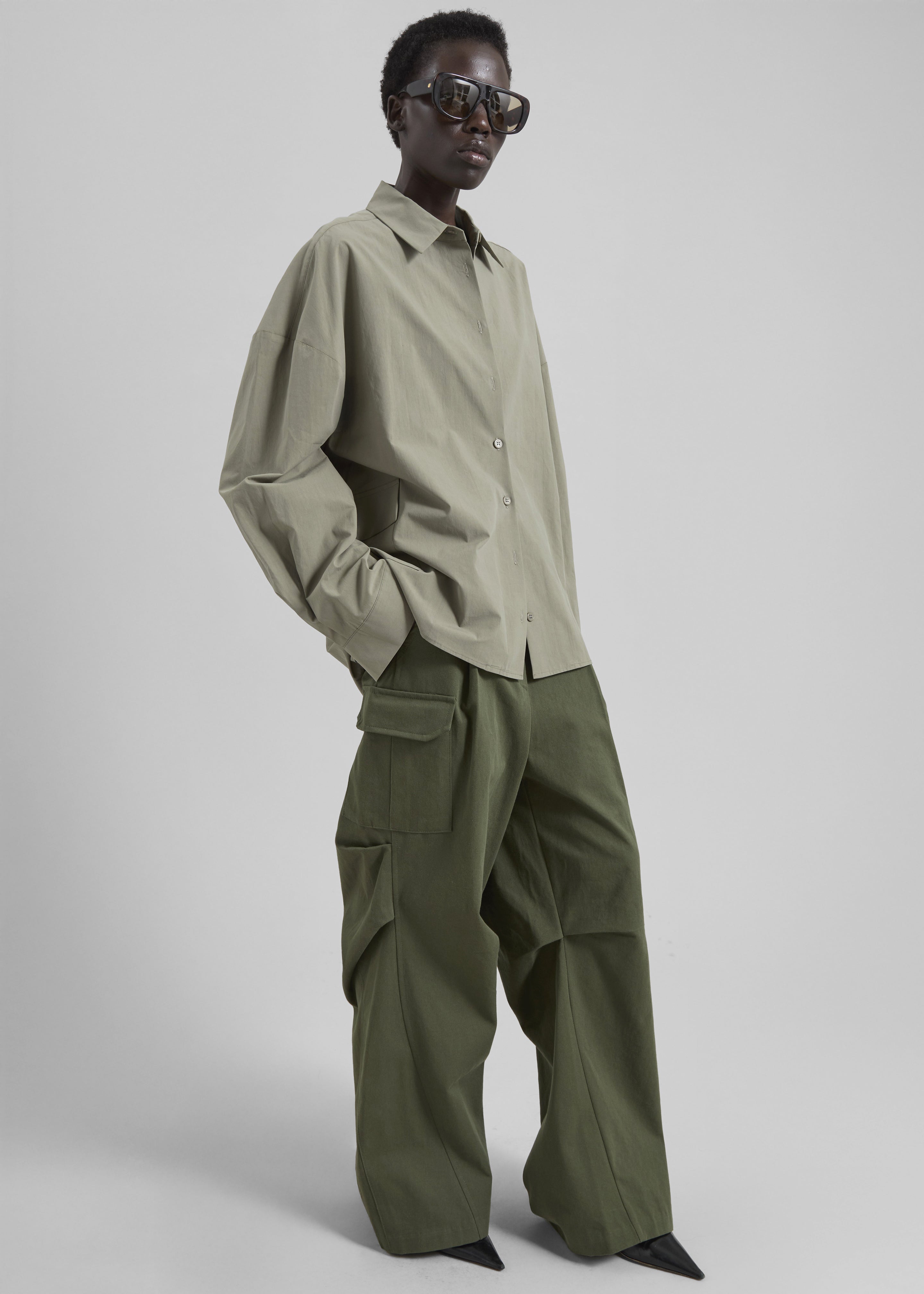 【OLIVE】Ripstop cargo pocket shirt Sancey Cargo Pocket Shirt - Olive – The Frankie Shop Europe