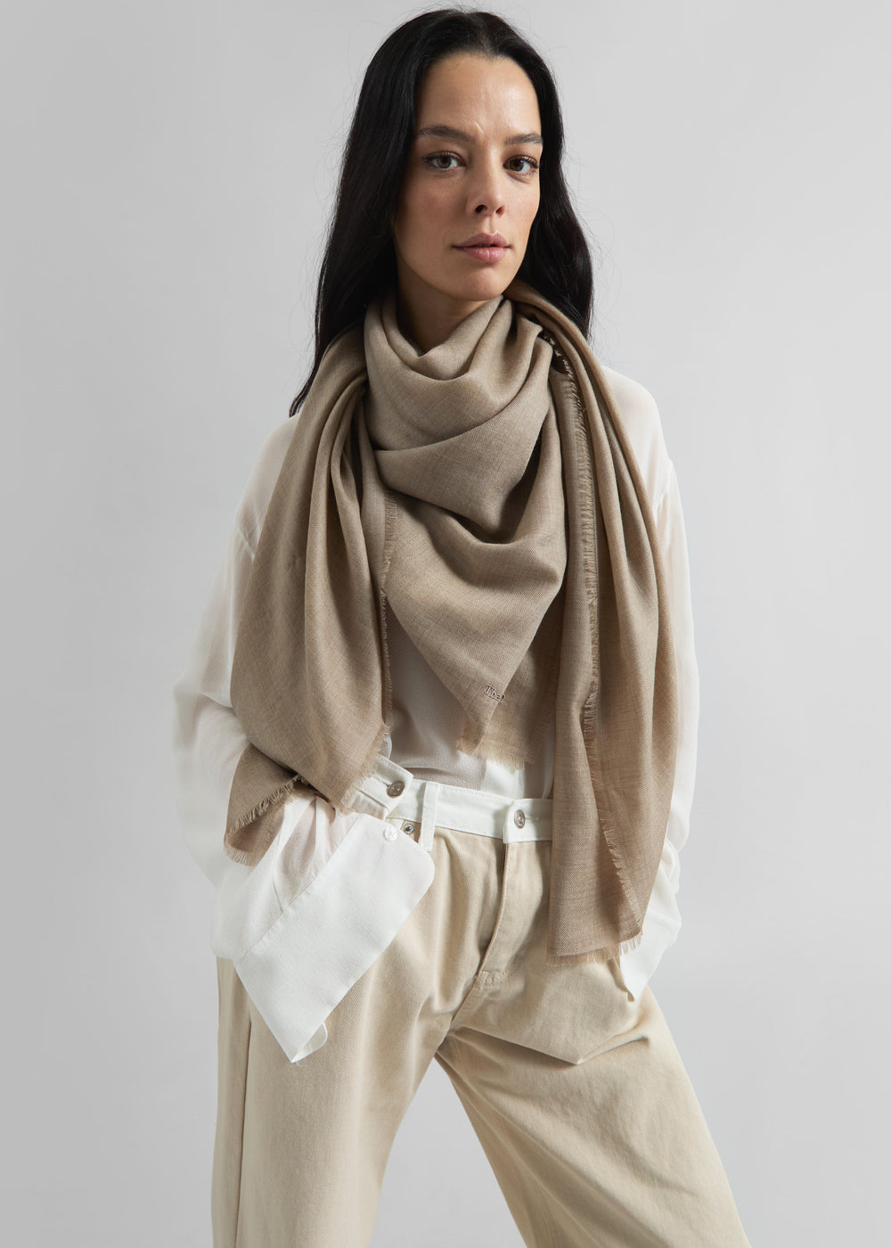 Sanova Twill Scarf - Taupe