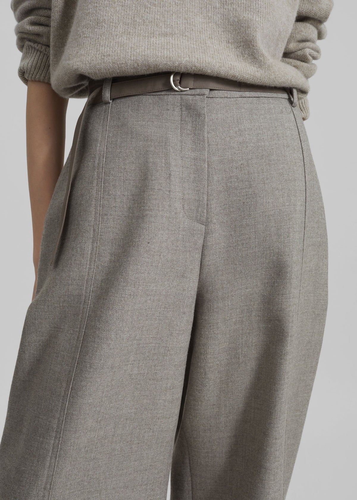 Sanve Tapered Leg Pants - Beige Melange - 3